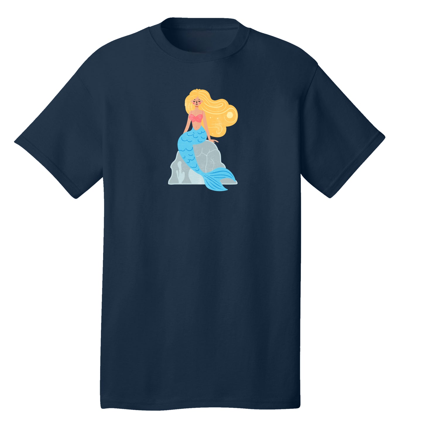 Customizable Playful Mermaid Design, 100% Cotton Tee