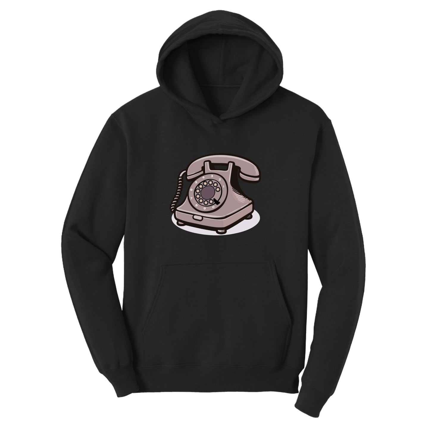 Customizable Rotary Telephone Design, Fleece Hoodie