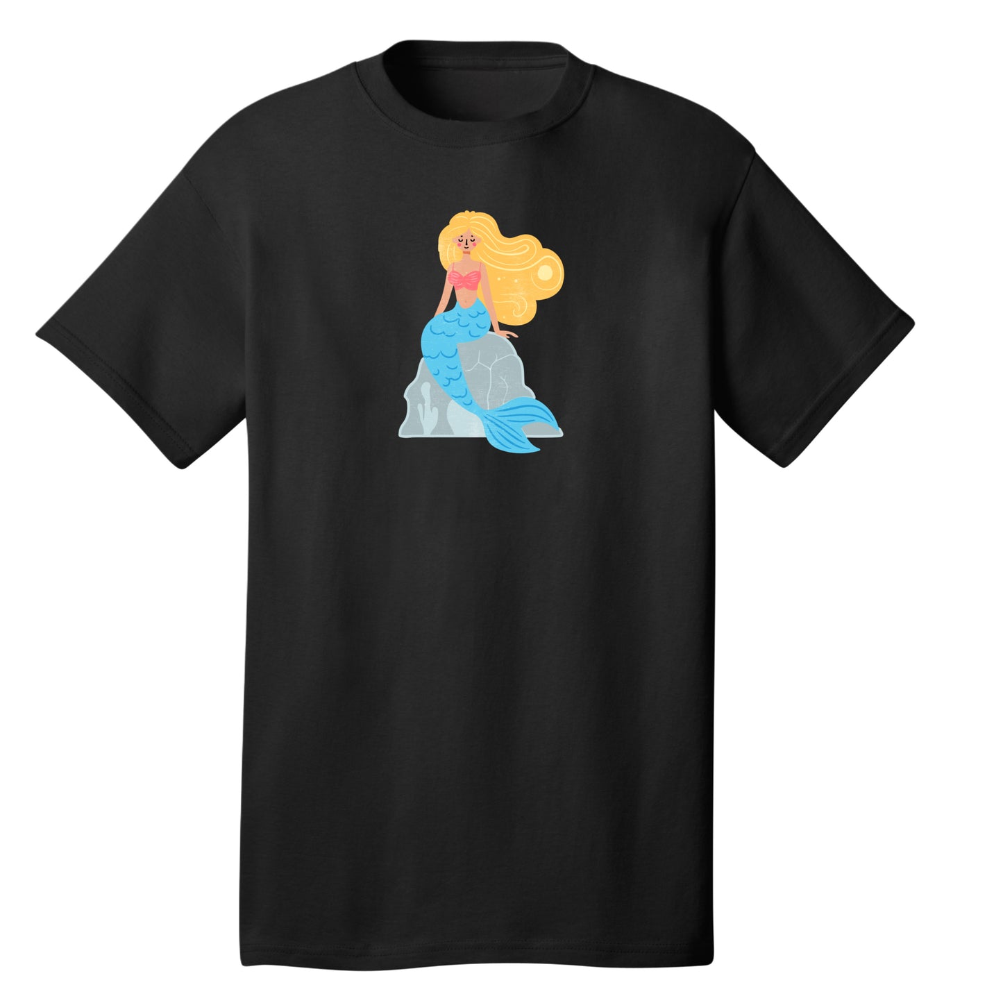 Customizable Playful Mermaid Design, 100% Cotton Tee