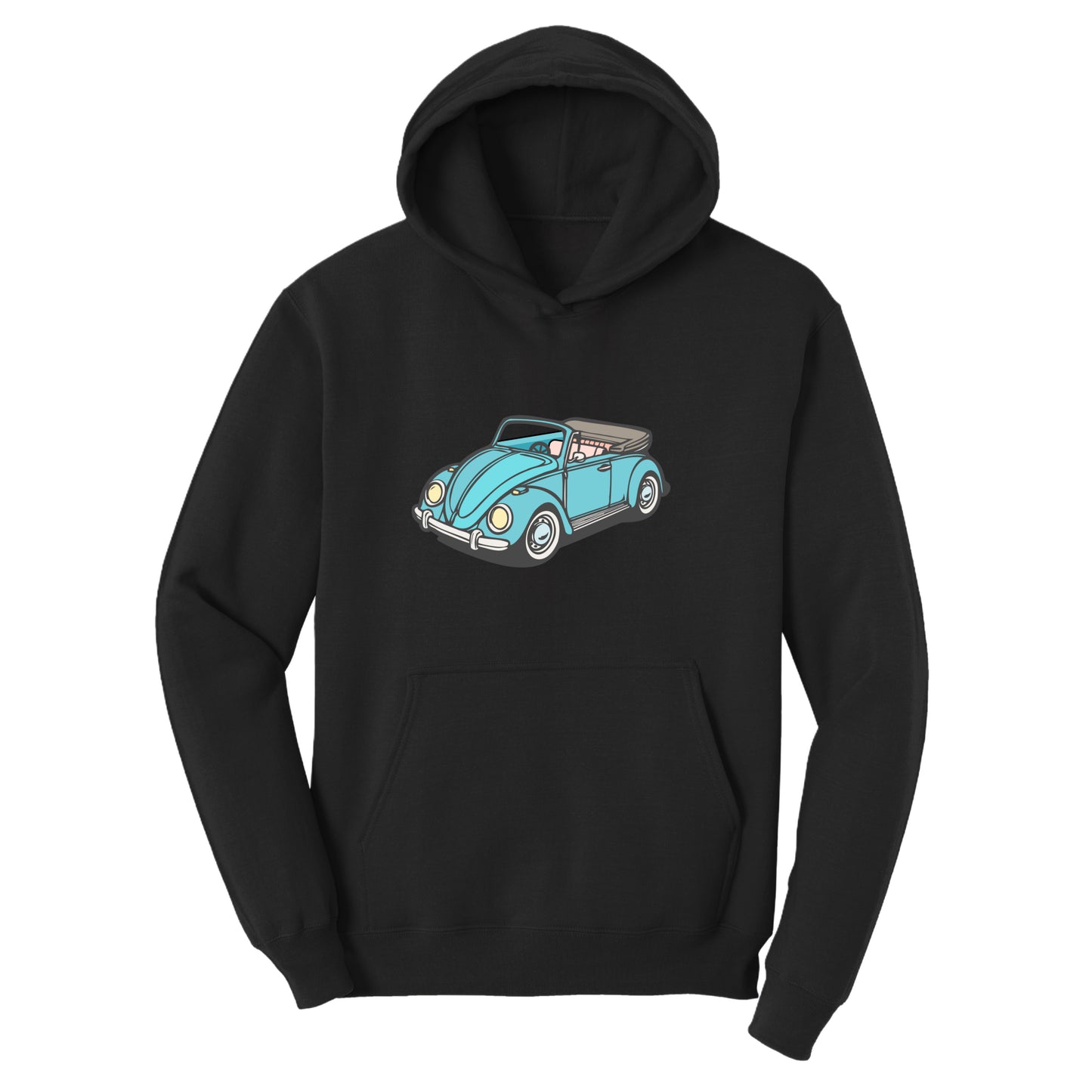 Customizable Retro Convertible Bug Design, Fleece Hoodie