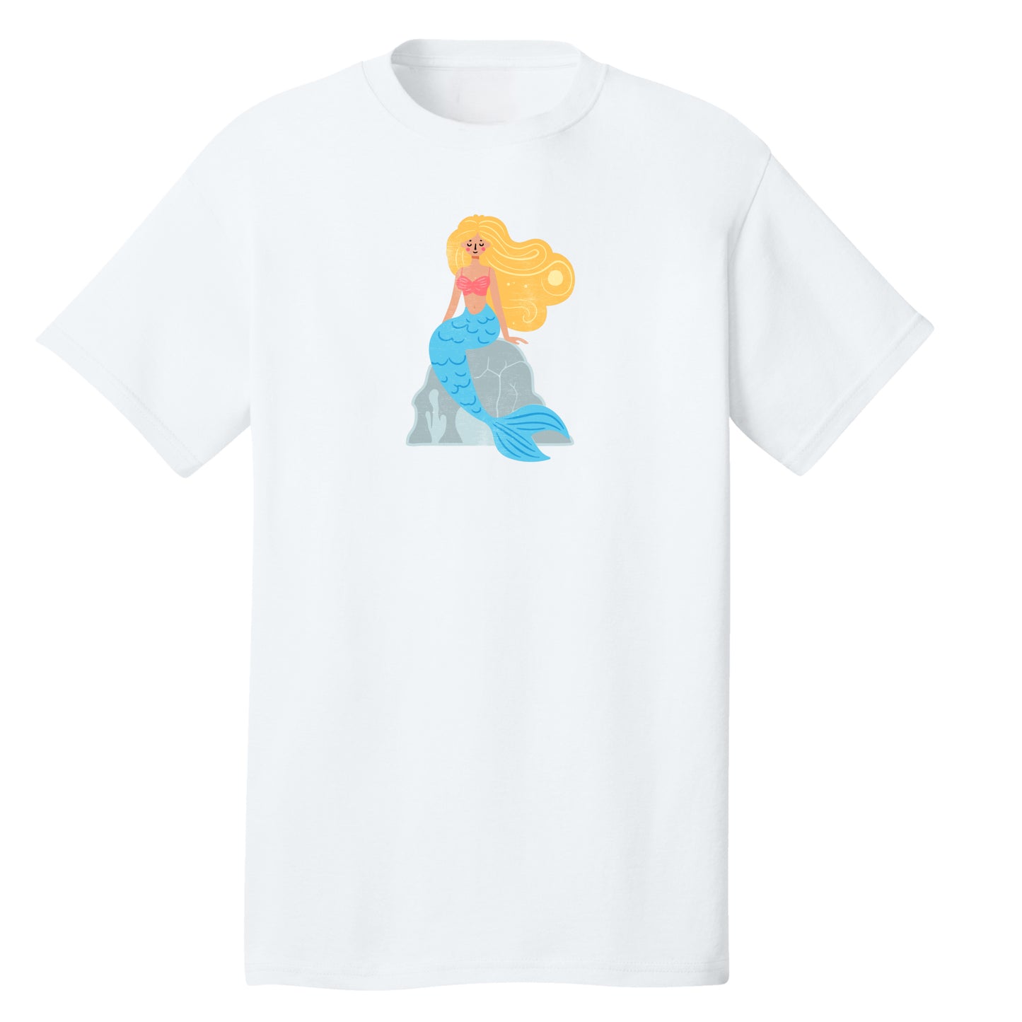 Customizable Playful Mermaid Design, 100% Cotton Tee