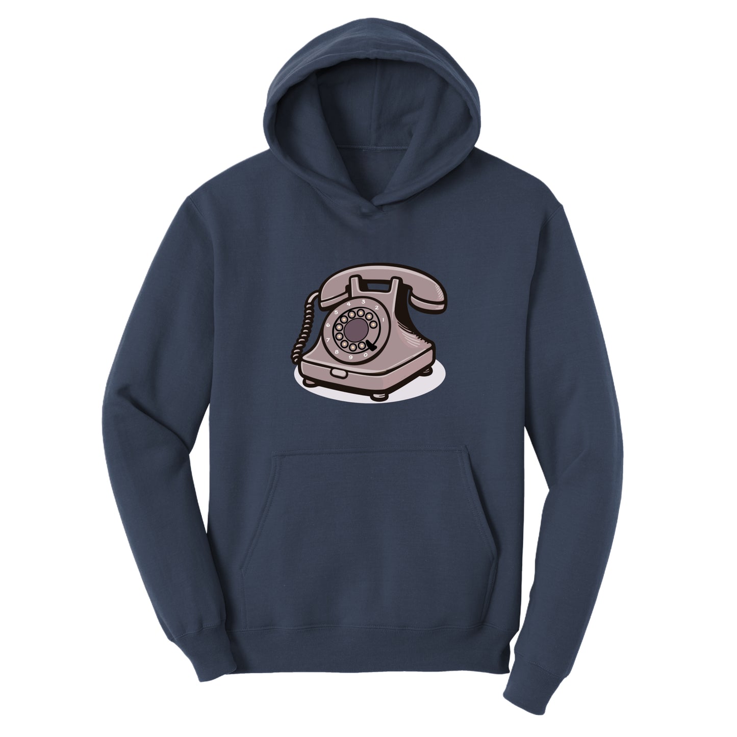 Customizable Rotary Telephone Design, Fleece Hoodie