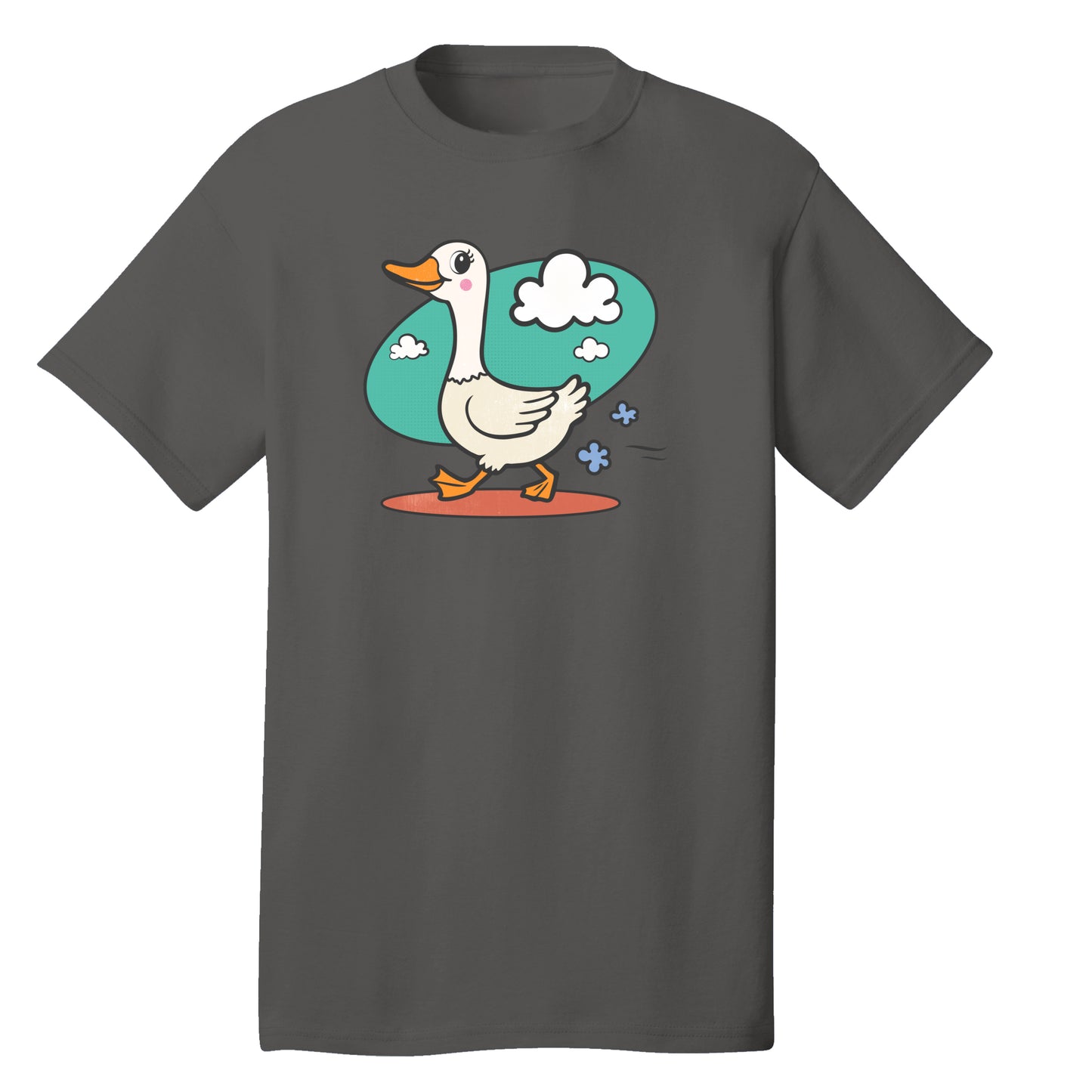 Customizable Cartoon Goose Design, 100% Cotton Tee
