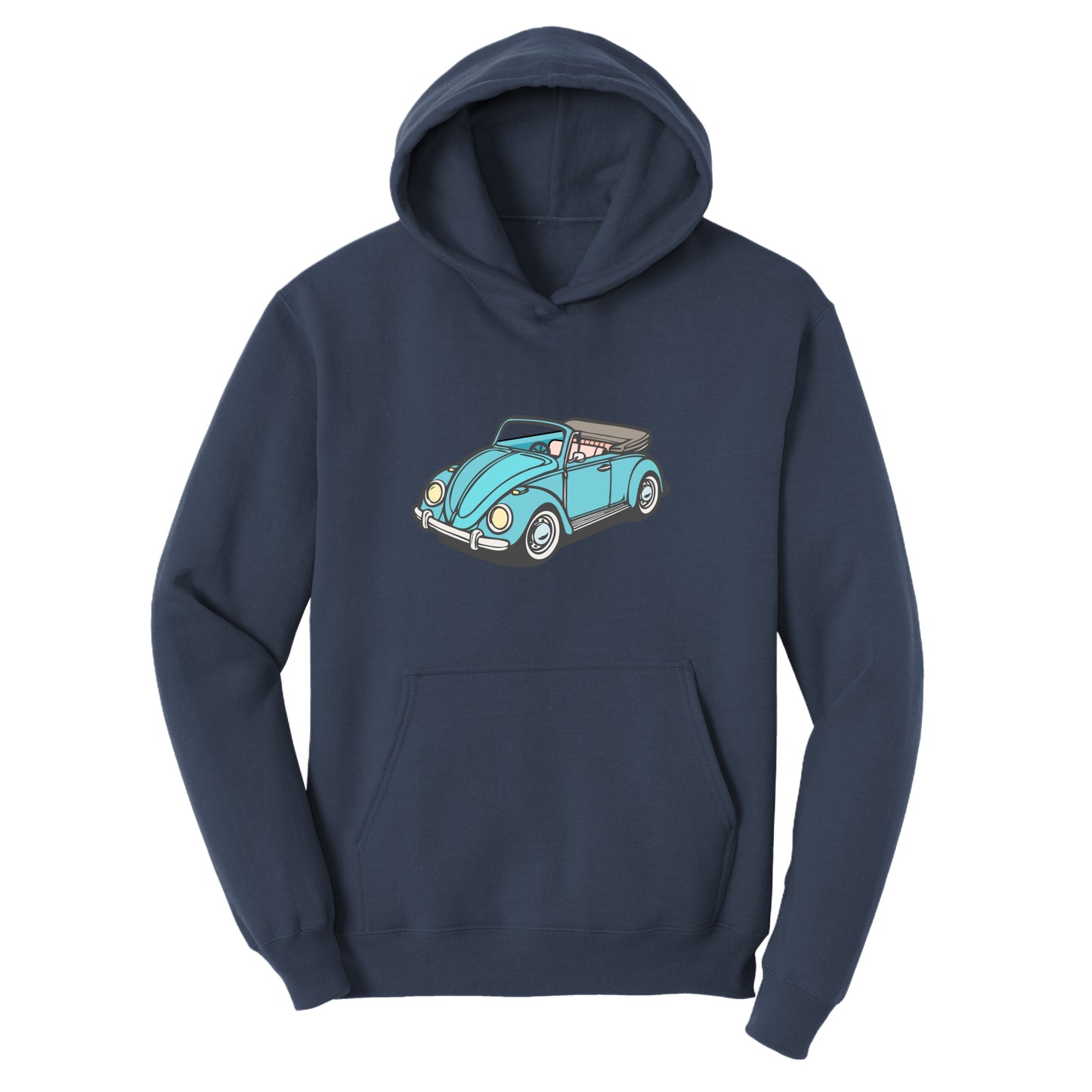 Customizable Retro Convertible Bug Design, Fleece Hoodie