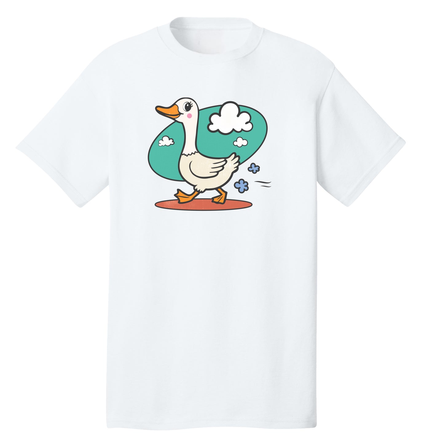 Customizable Cartoon Goose Design, 100% Cotton Tee