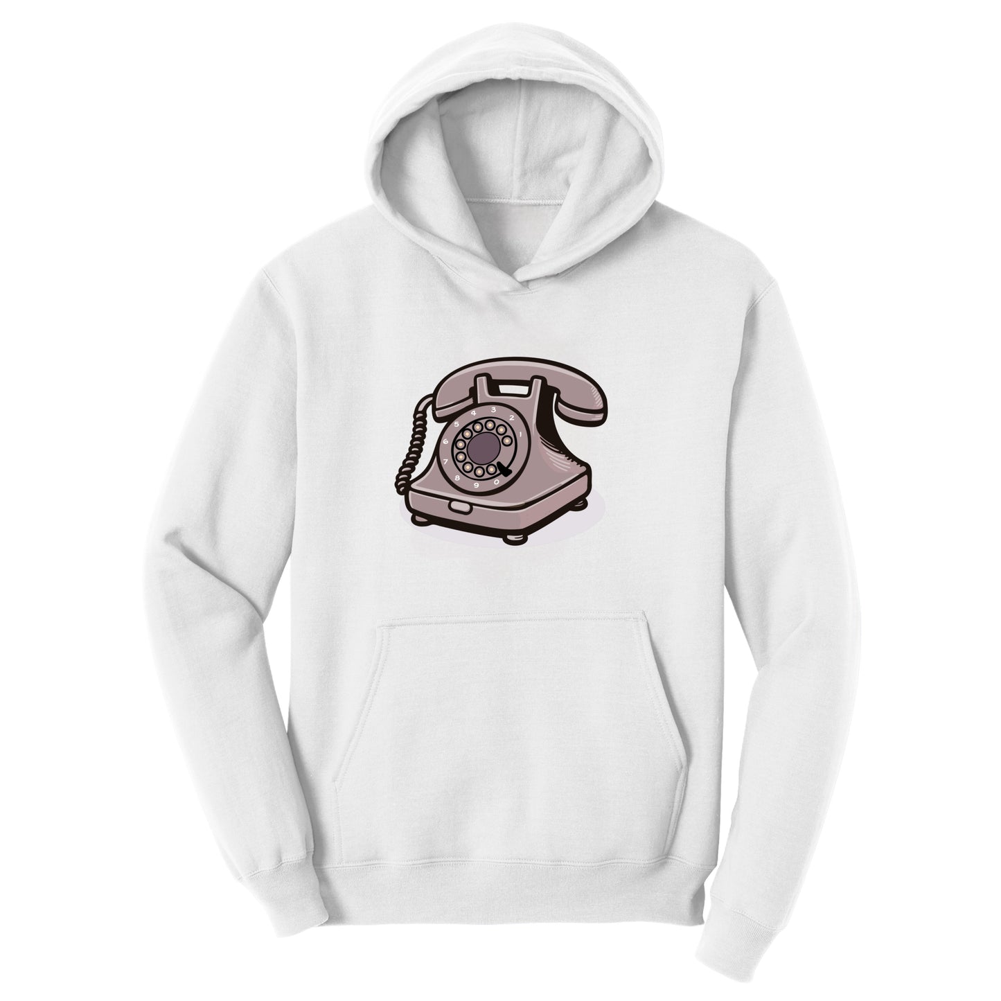 Customizable Rotary Telephone Design, Fleece Hoodie