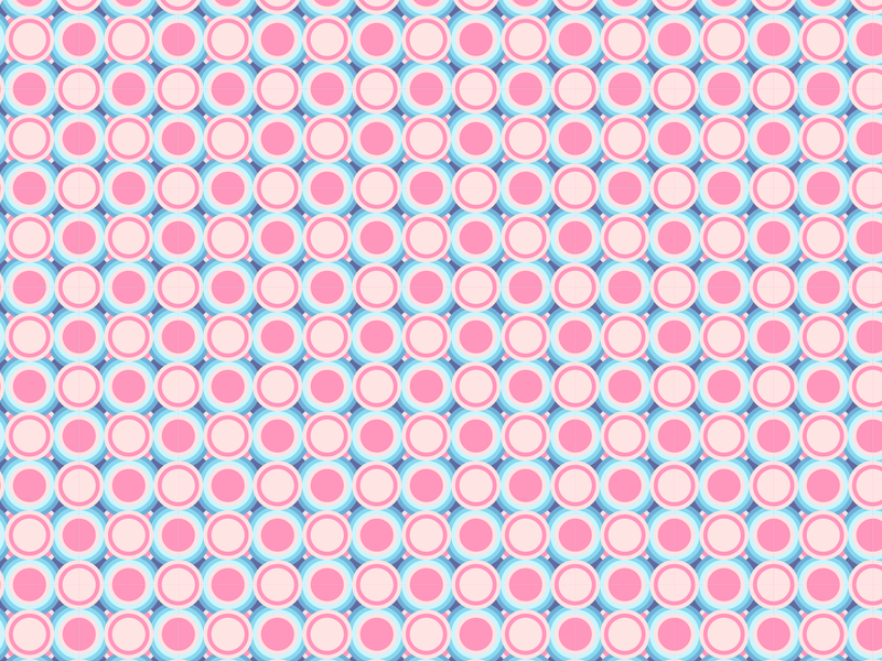 Pattern of pink and white circles on a blue background