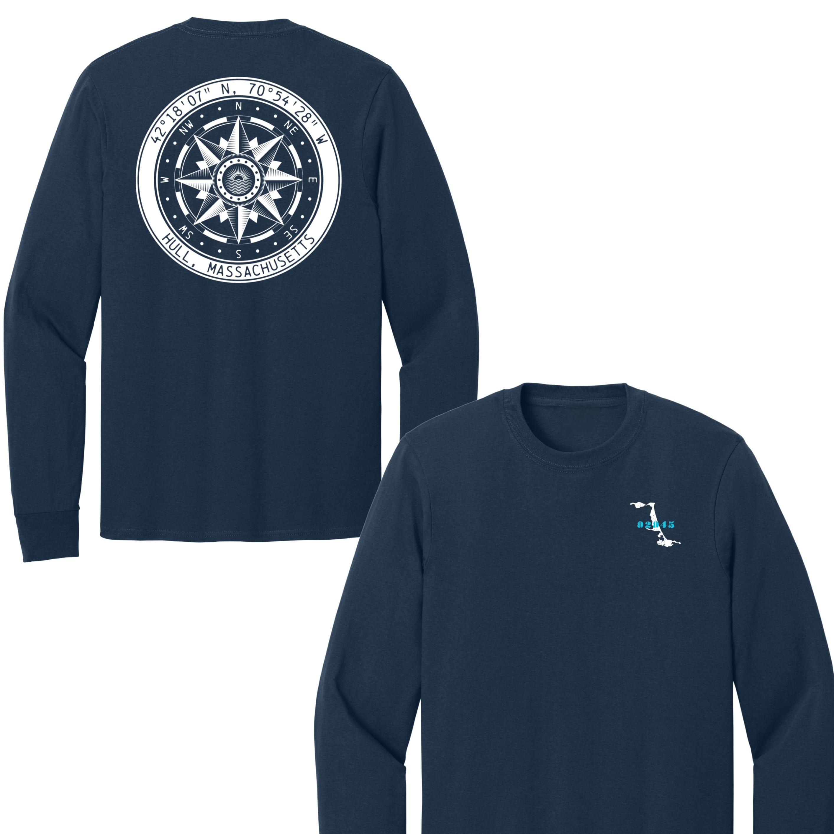 Hull Compass - Adult Cotton Long Sleeve Tee