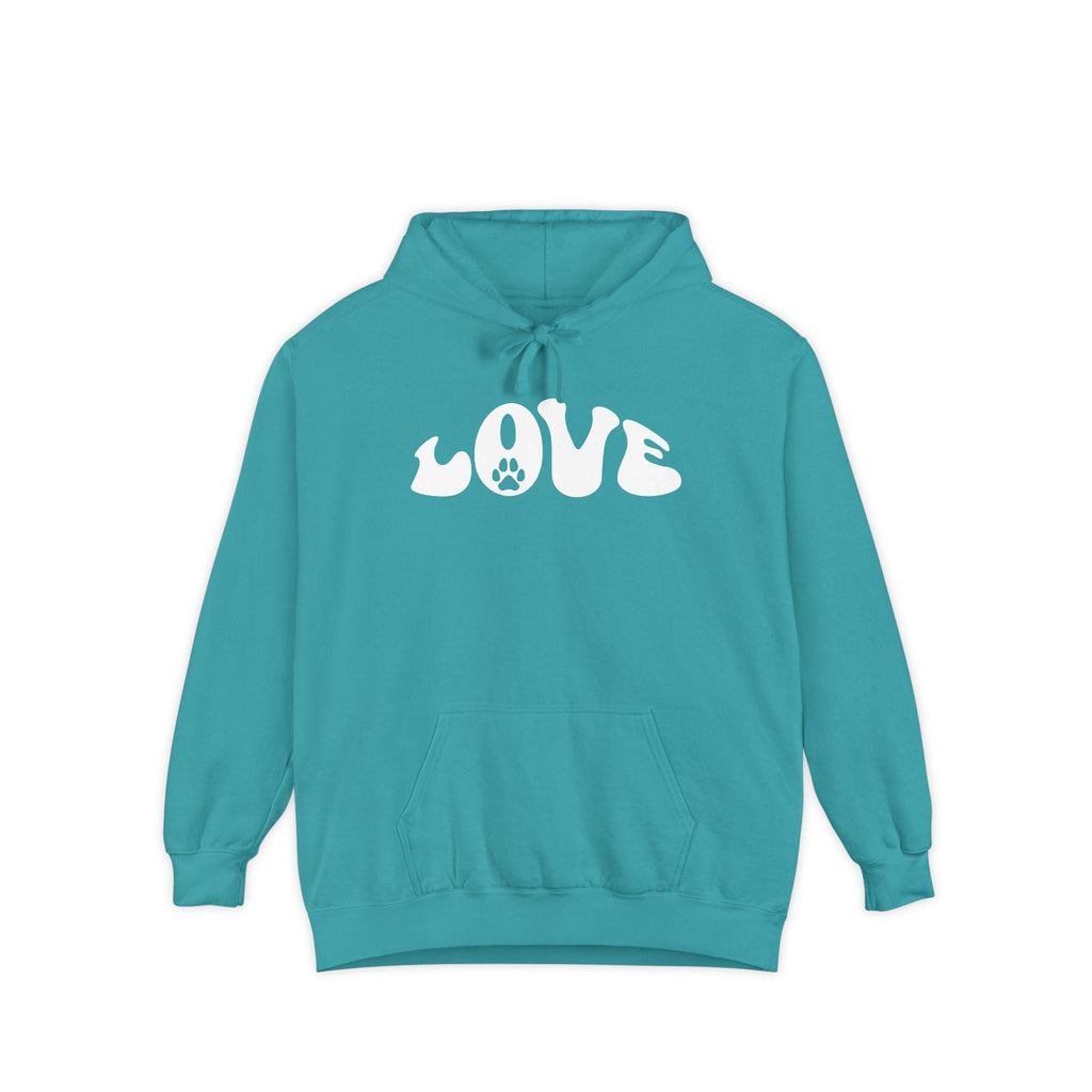 Love Paw Print — Garment Dyed Hoodie