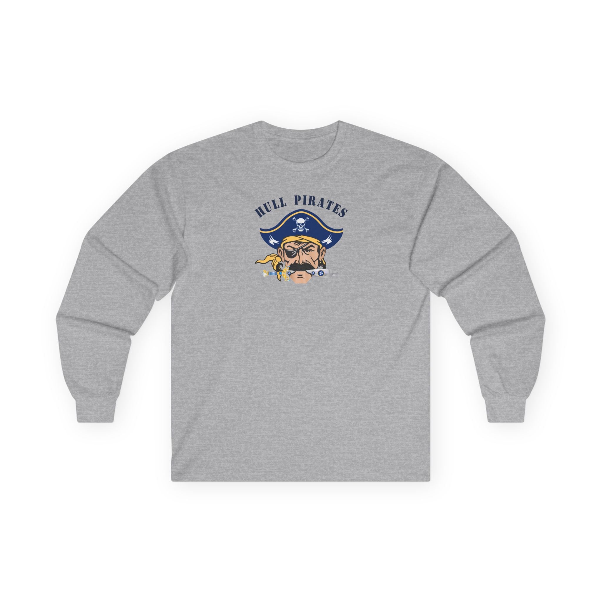 Hull Pirates - Adult Cotton Long Sleeve T-Shirt, Name/Number Personalization