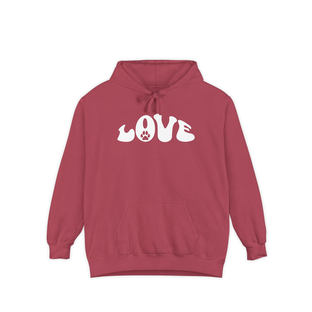 Love Paw Print — Garment Dyed Hoodie