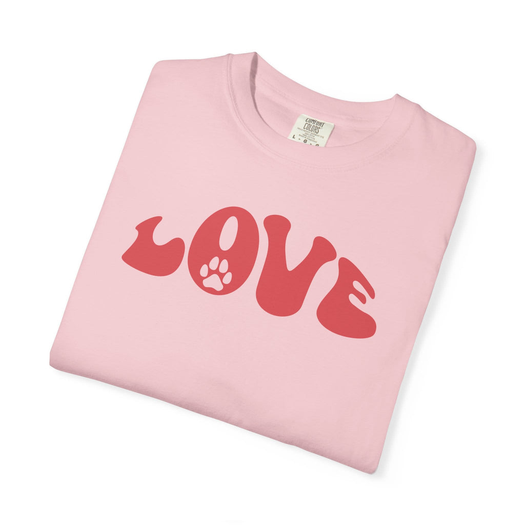 LOVE Paw Print - Garment Dyed Cotton T-Shirt