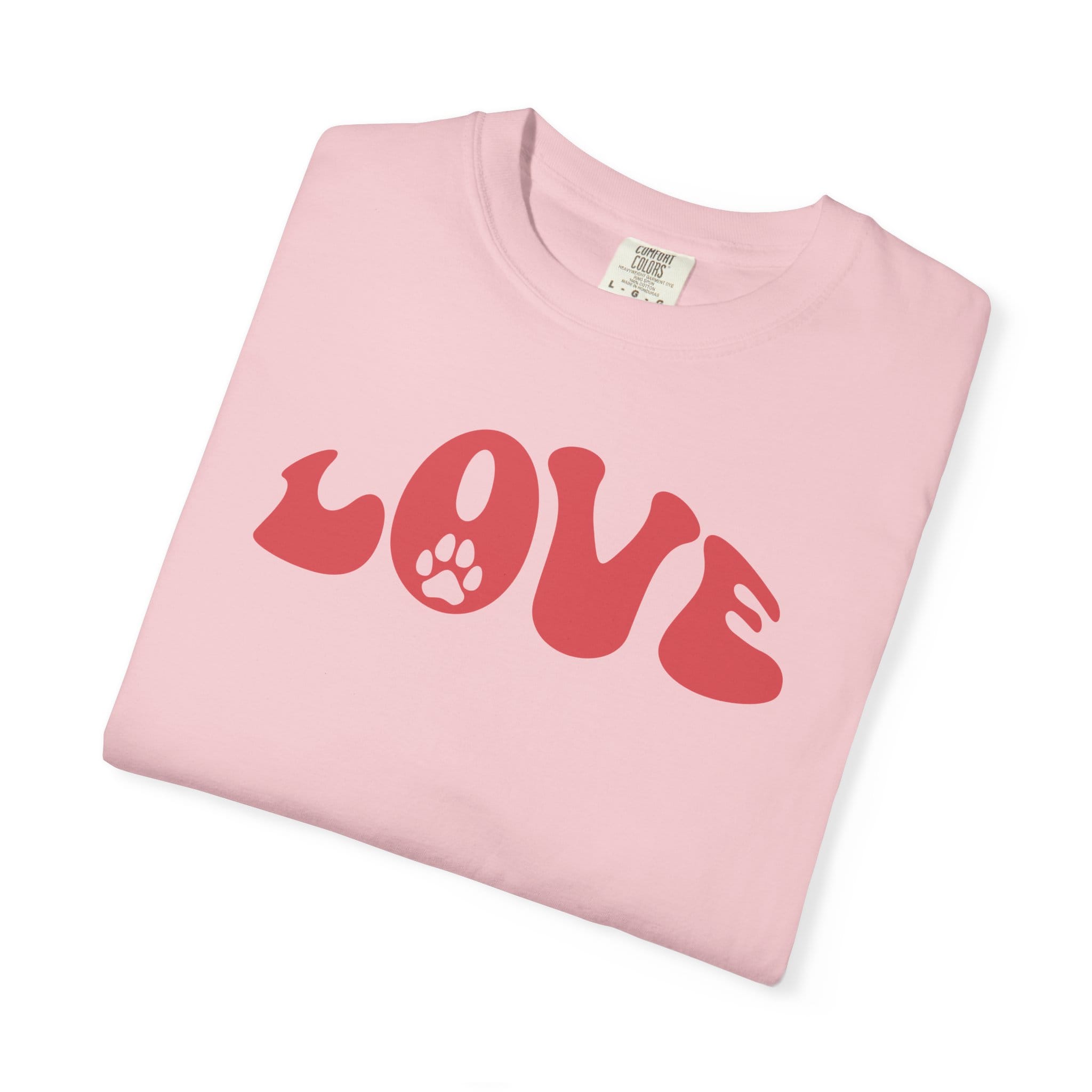 LOVE Paw Print - Garment Dyed Cotton T-Shirt