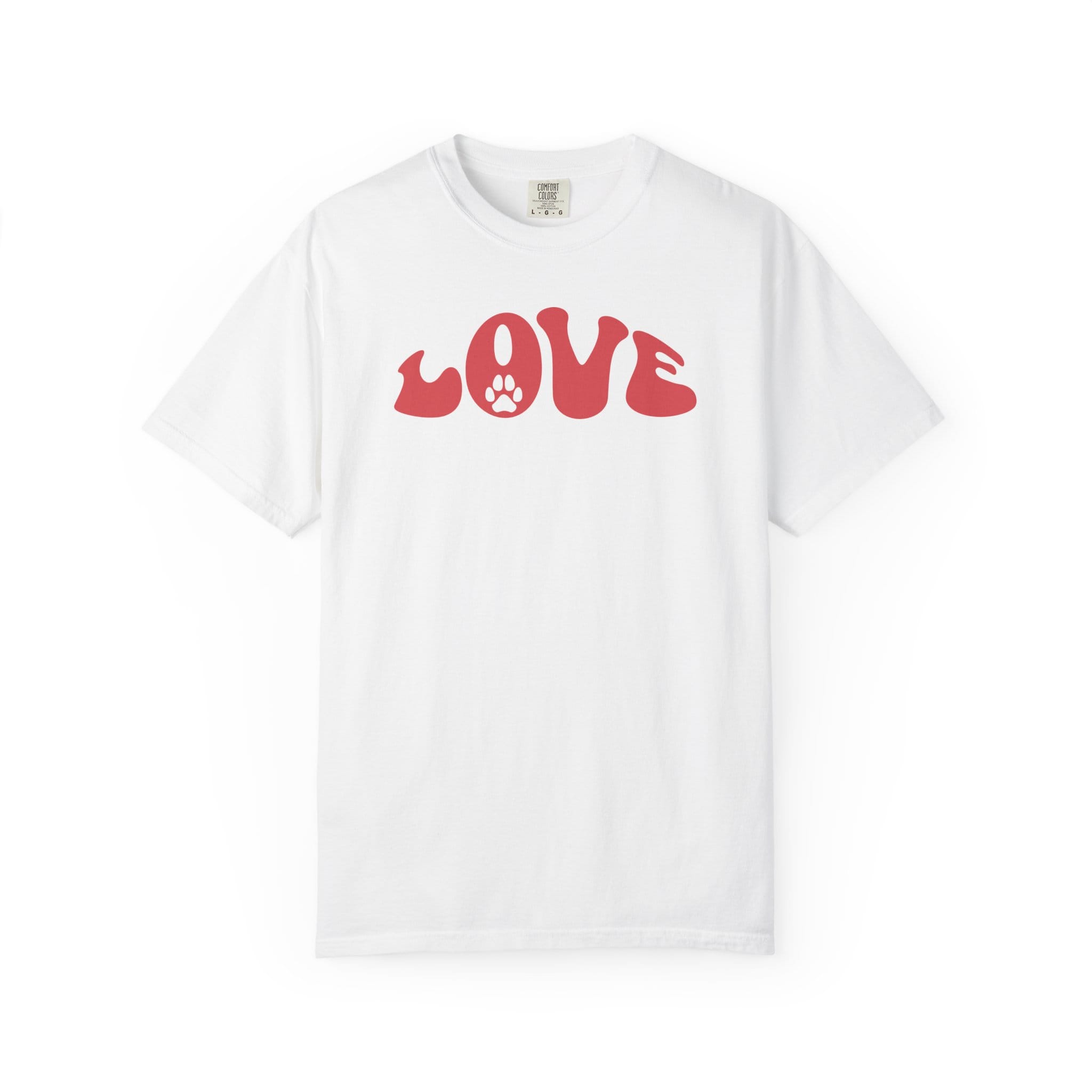 LOVE Paw Print - Garment Dyed Cotton T-Shirt