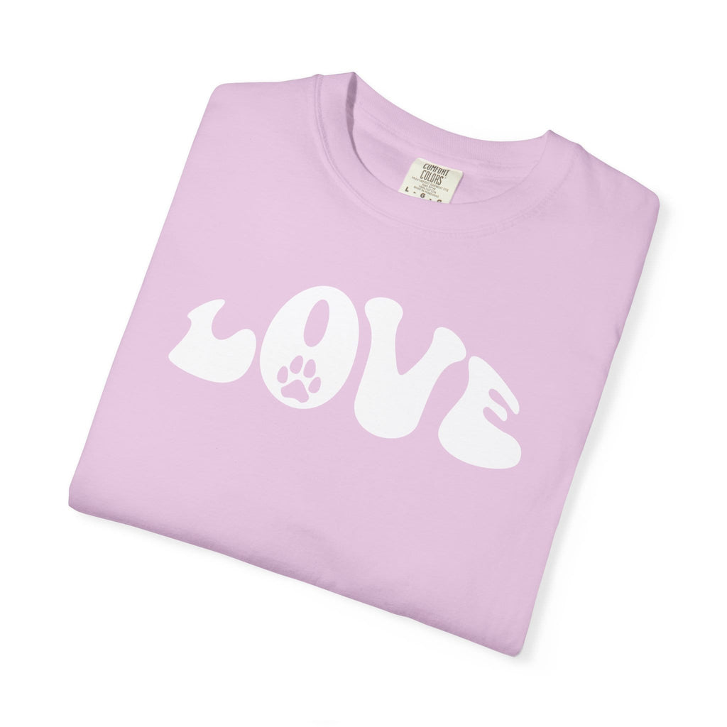 LOVE Paw Print - Garment Dyed Cotton T-Shirt