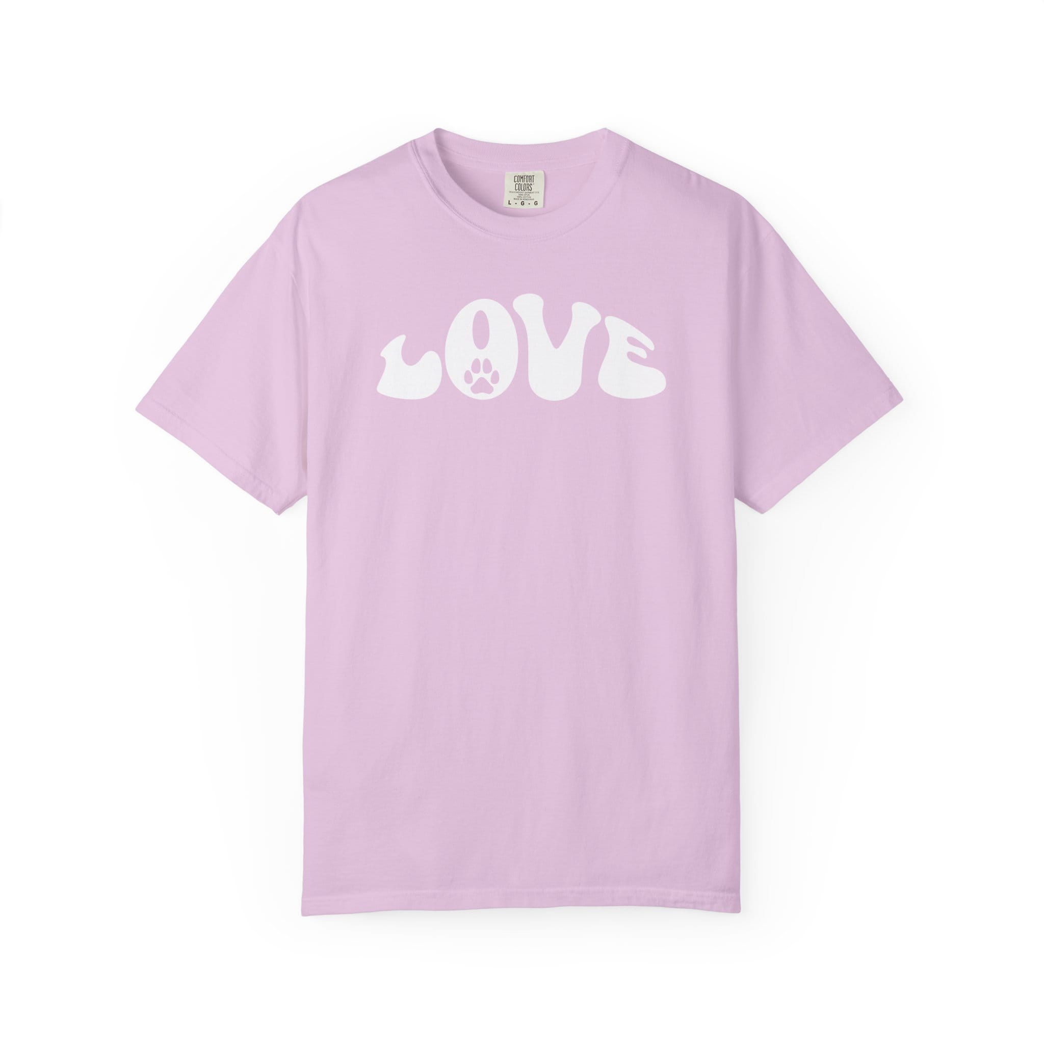 LOVE Paw Print - Garment Dyed Cotton T-Shirt
