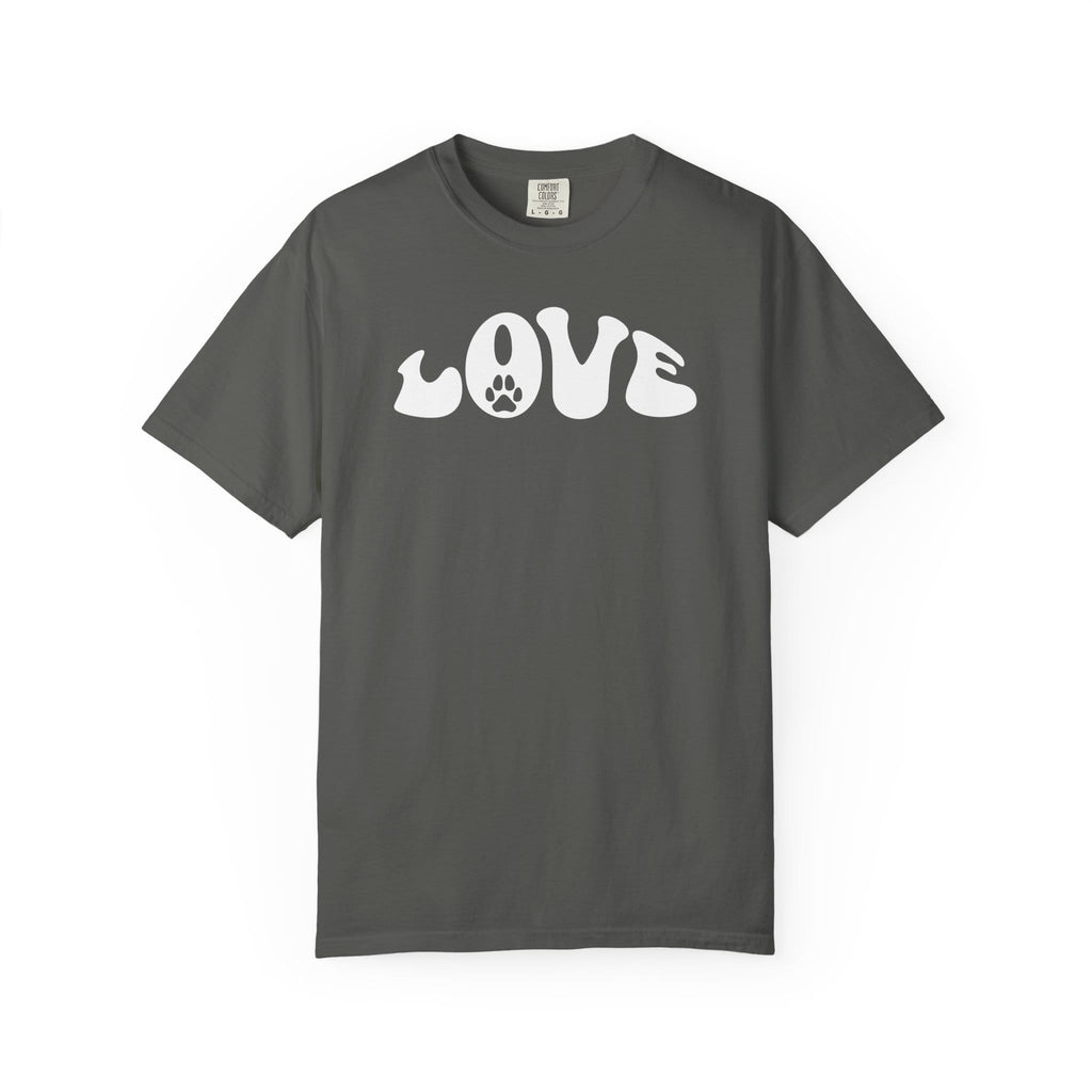 LOVE Paw Print - Garment Dyed Cotton T-Shirt