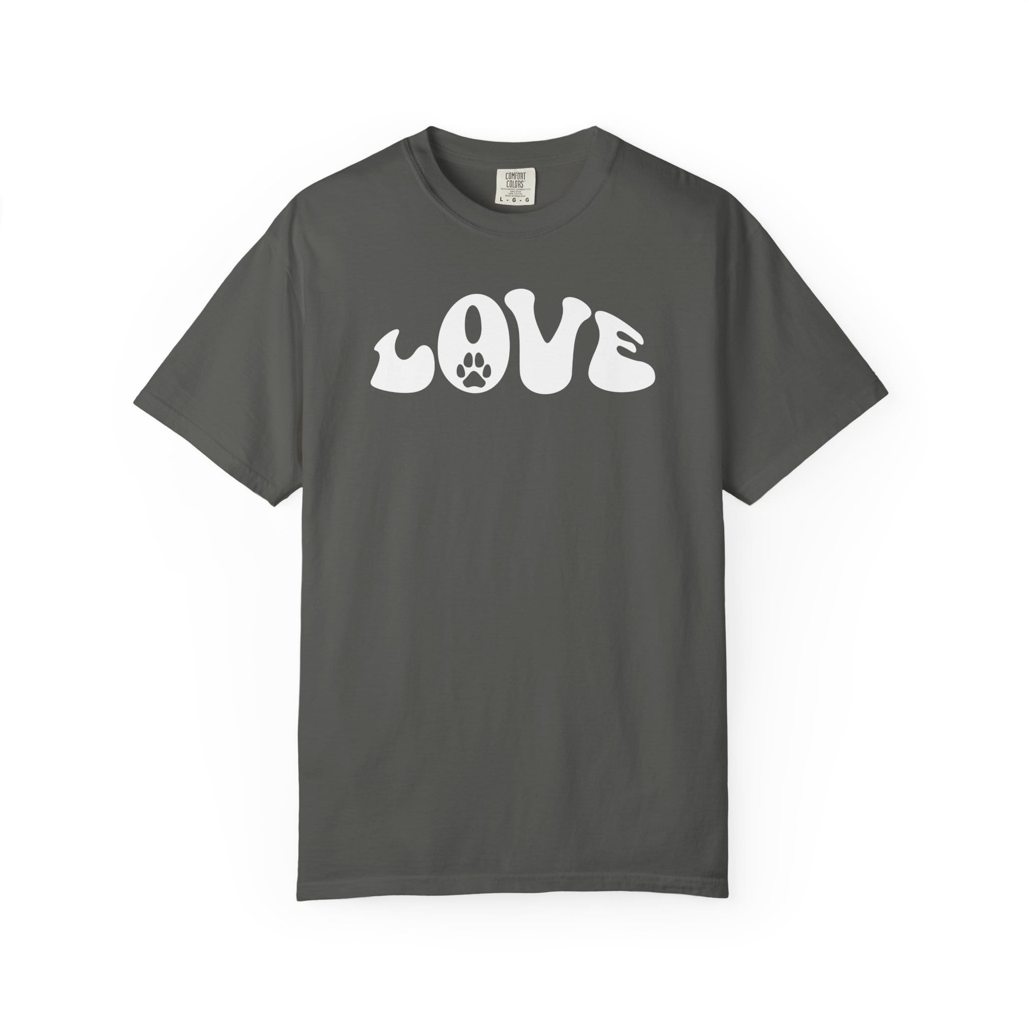 LOVE Paw Print - Garment Dyed Cotton T-Shirt