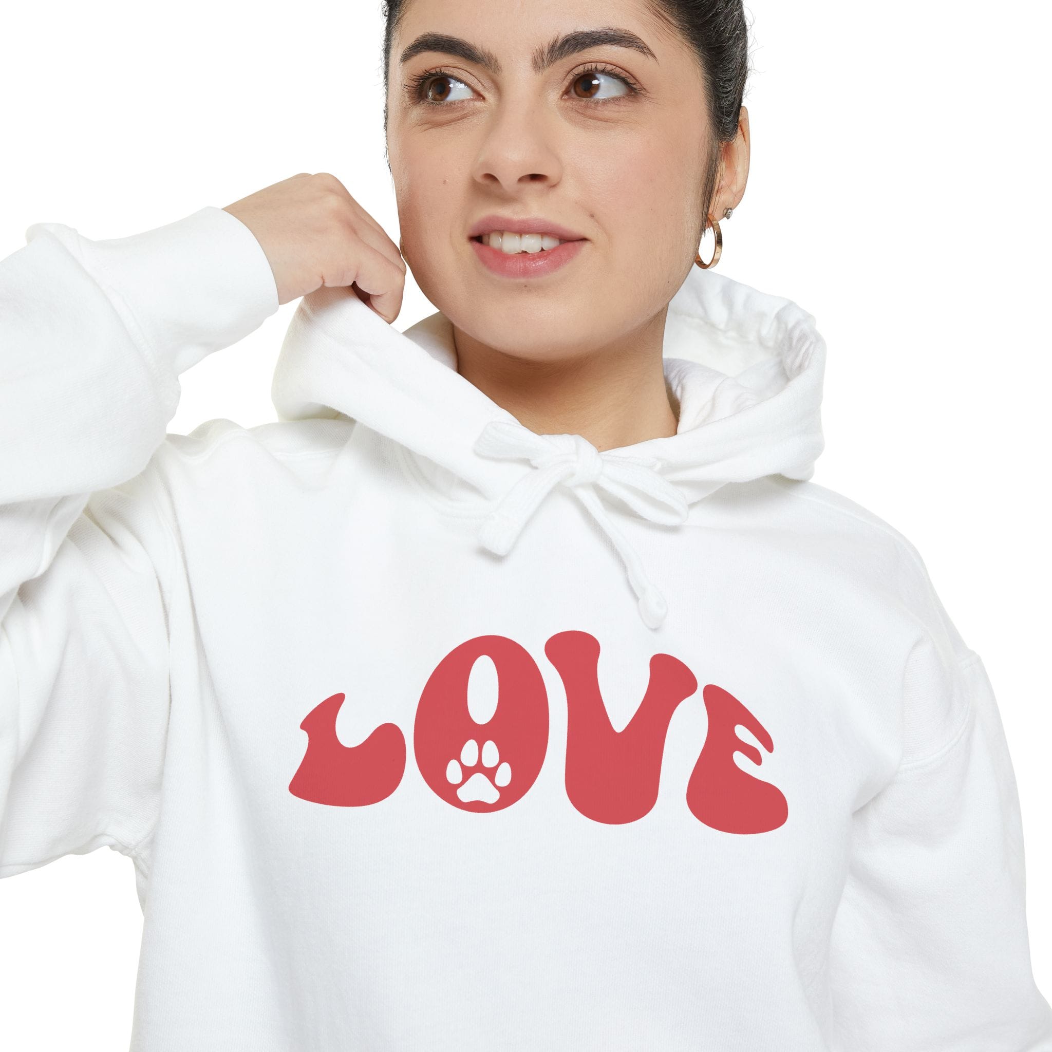 Love Paw Print — Garment Dyed Hoodie