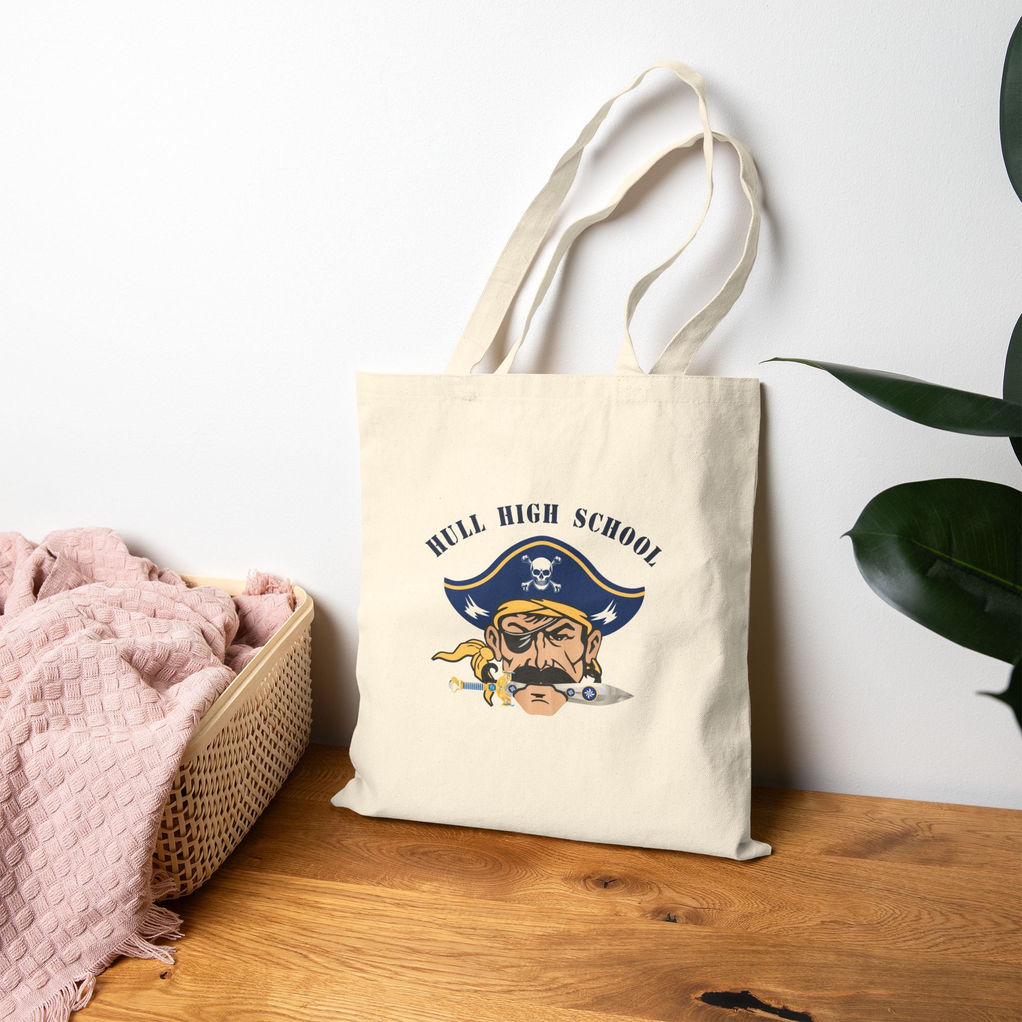 Hull High School  - Hull Pirates - Cotton Tote Bag, (2 Sided Print)