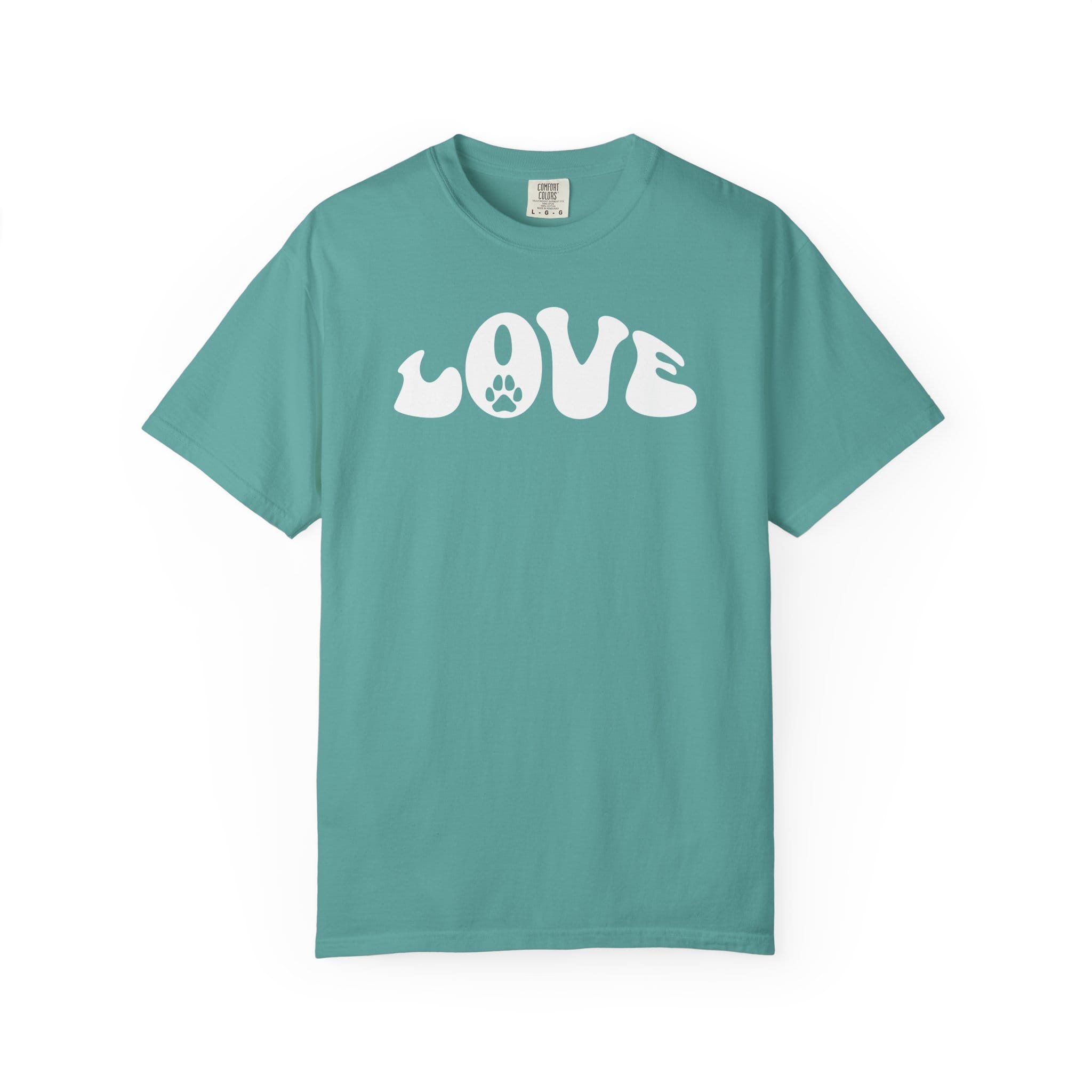LOVE Paw Print - Garment Dyed Cotton T-Shirt