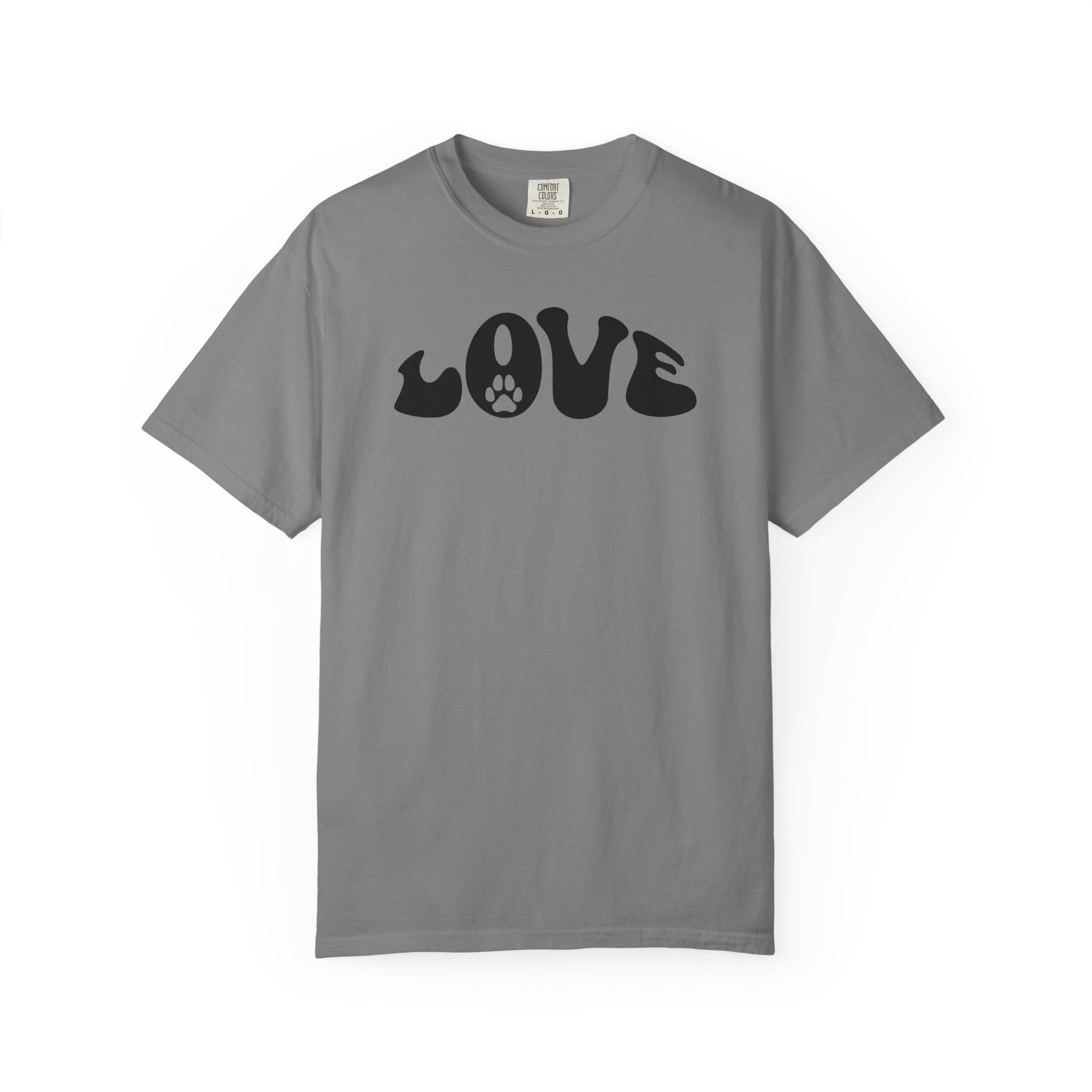 LOVE Paw Print - Garment Dyed Cotton T-Shirt