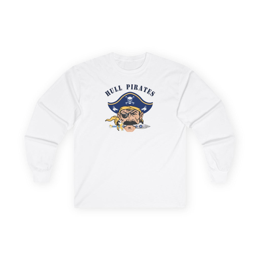 Hull Pirates - Adult Cotton Long Sleeve T-Shirt, Optional Name/Number Personalization