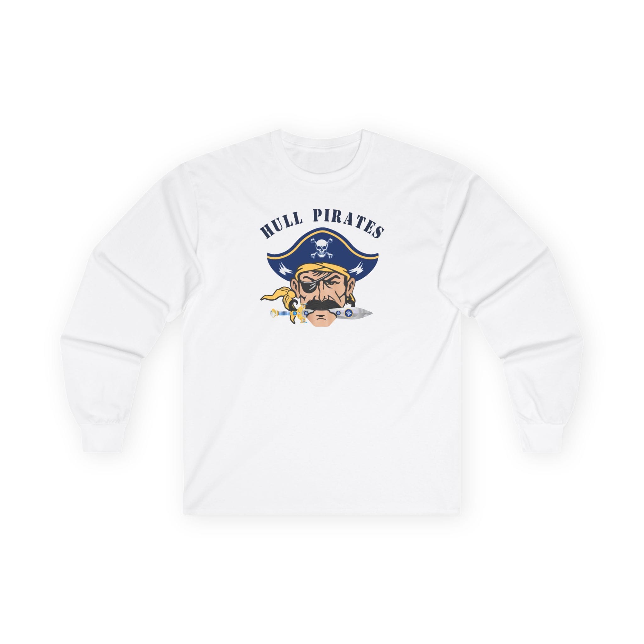 Hull Pirates - Adult Cotton Long Sleeve T-Shirt, Optional Name/Number Personalization