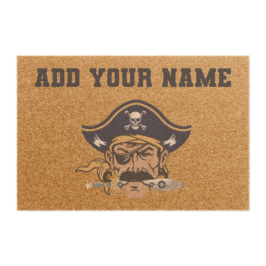 Personalized Hull Pirates Doormat — Custom Name Welcome Mat with Tough Coir Backing
