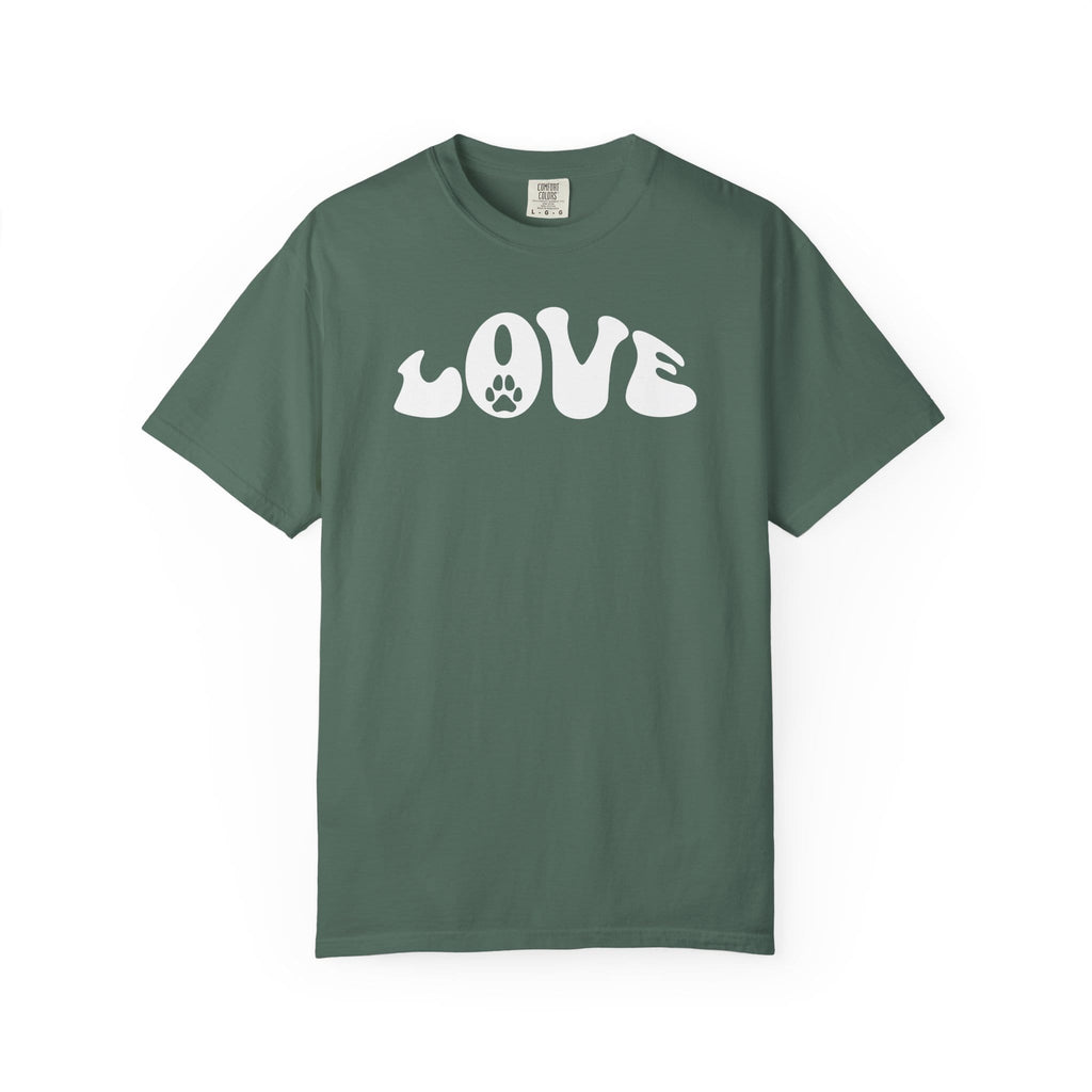 LOVE Paw Print - Garment Dyed Cotton T-Shirt
