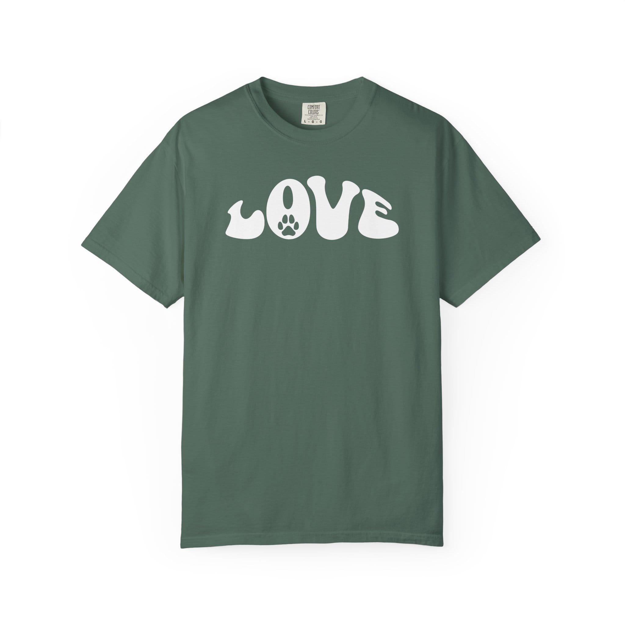 LOVE Paw Print - Garment Dyed Cotton T-Shirt