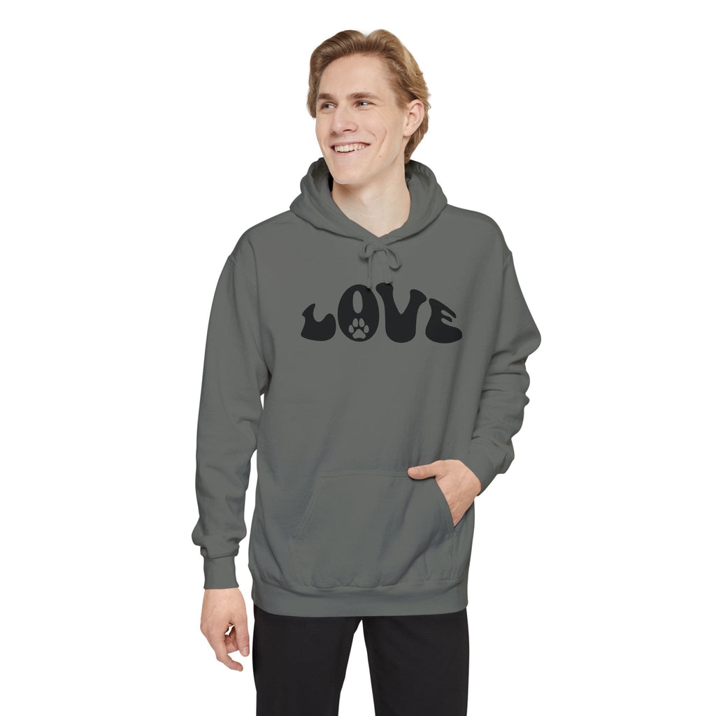 Love Paw Print — Garment Dyed Hoodie