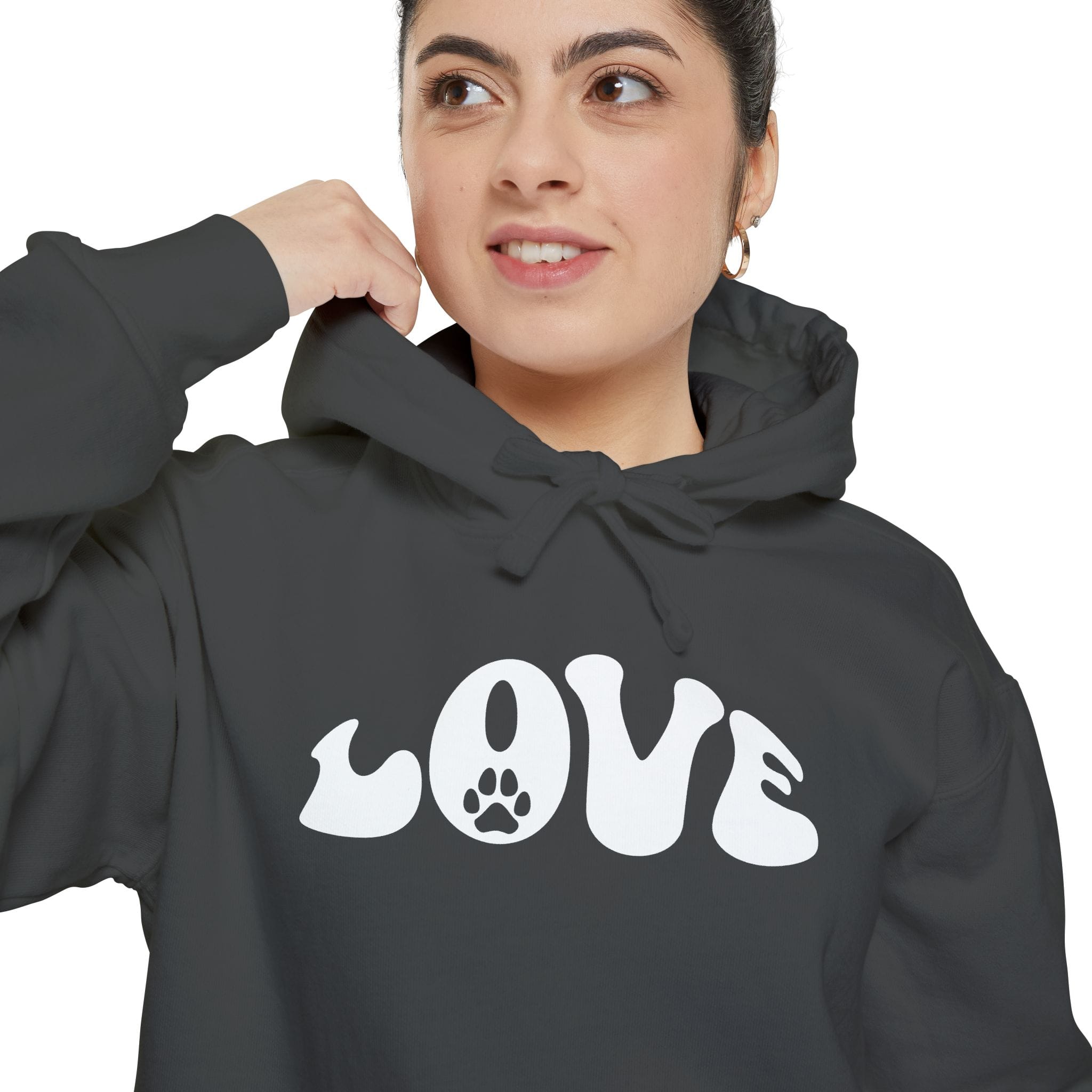 Love Paw Print — Garment Dyed Hoodie
