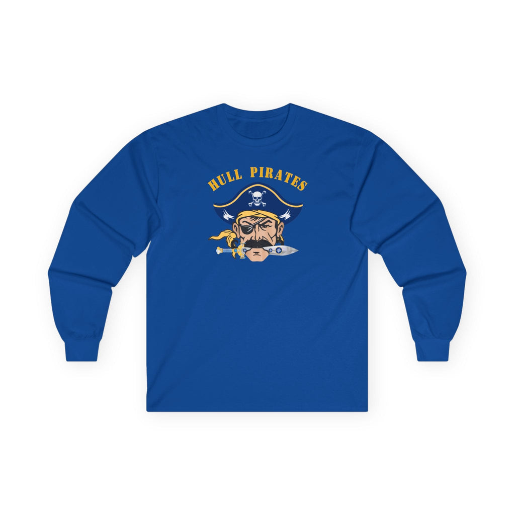 Hull Pirates - Adult Cotton Long Sleeve T-Shirt, Optional Name/Number Personalization
