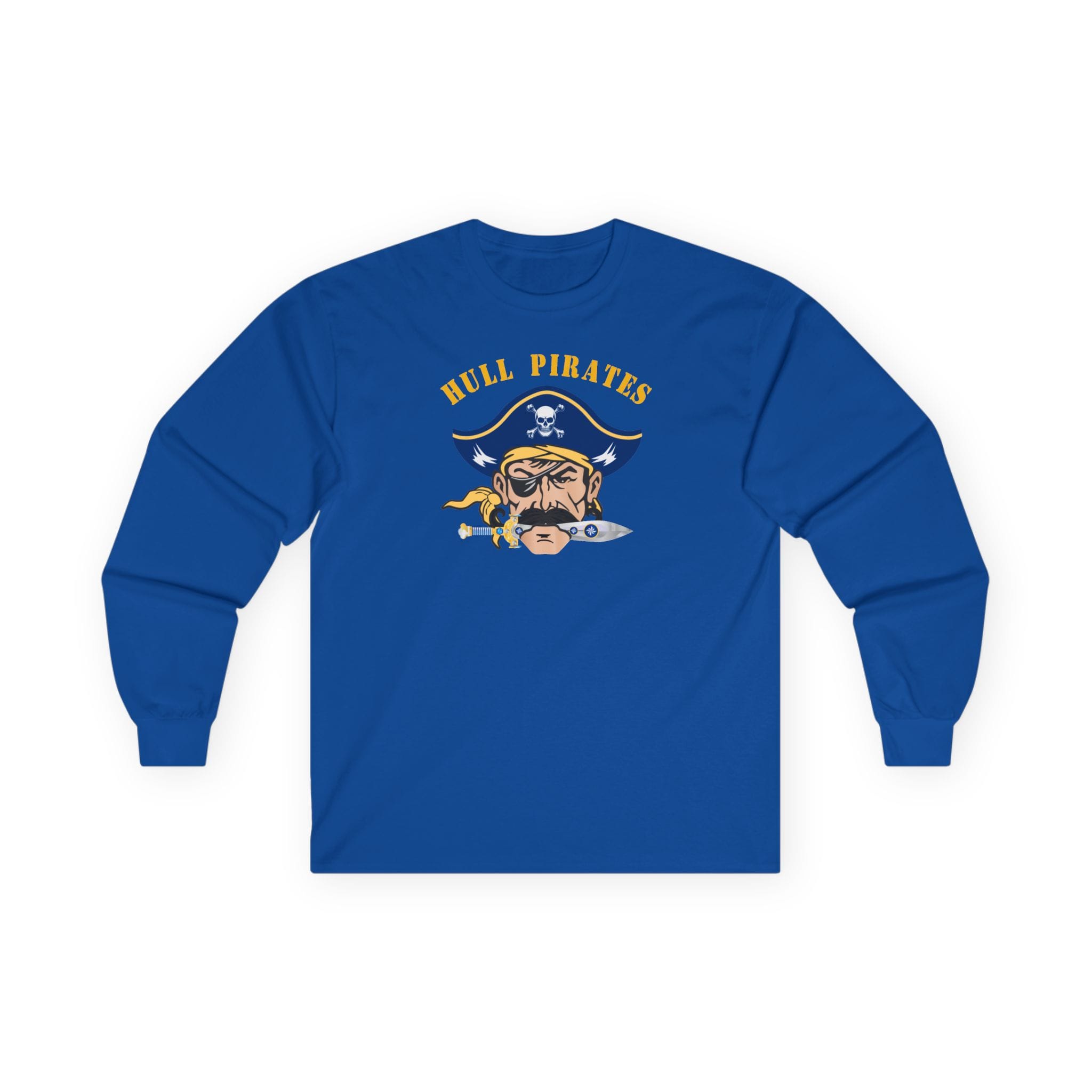 Hull Pirates - Adult Cotton Long Sleeve T-Shirt, Optional Name/Number Personalization
