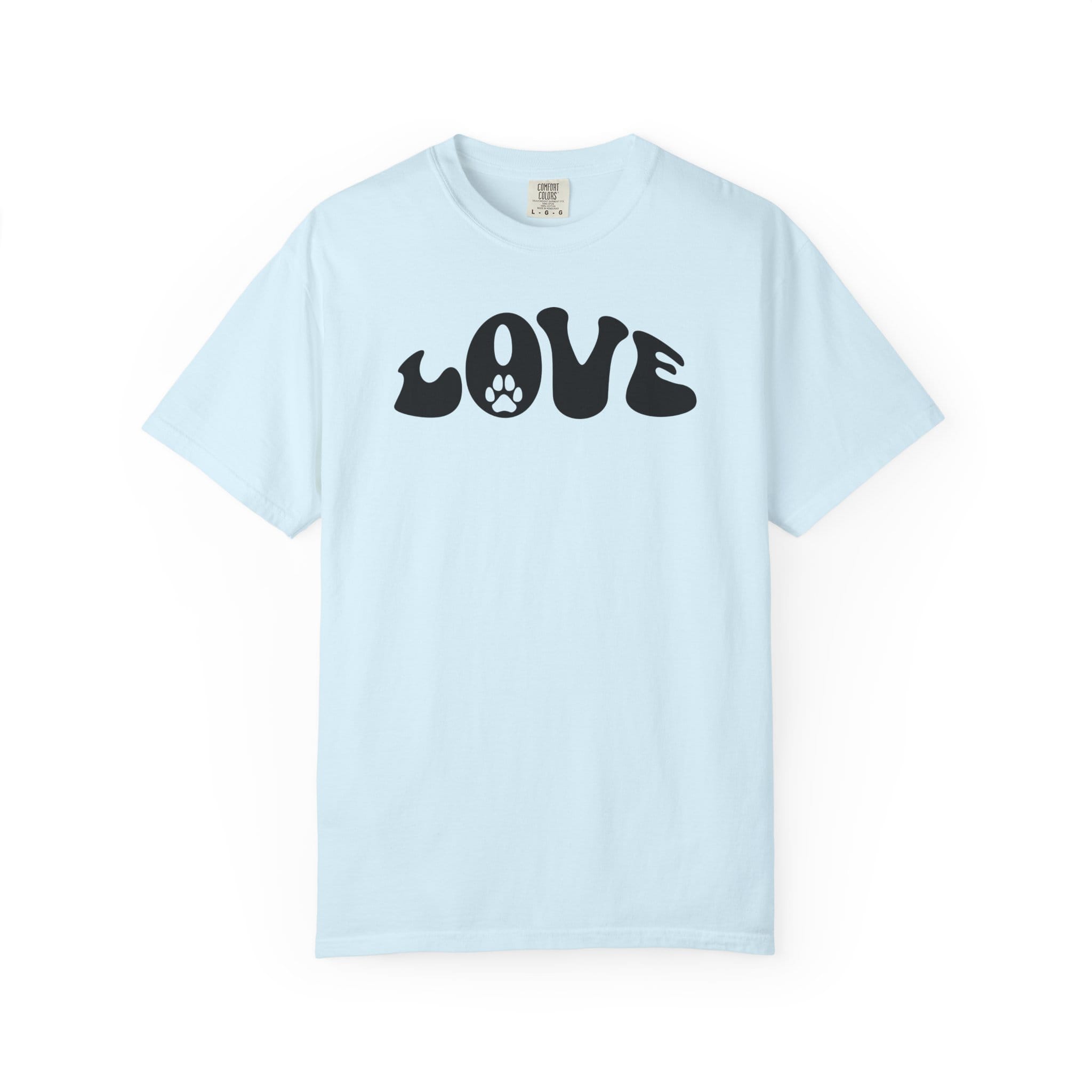 LOVE Paw Print - Garment Dyed Cotton T-Shirt