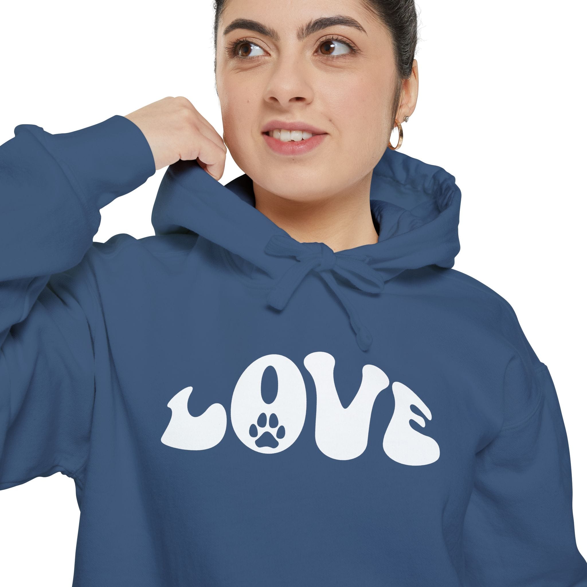Love Paw Print — Garment Dyed Hoodie