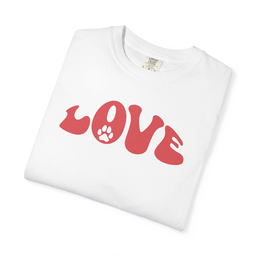 LOVE Paw Print - Garment Dyed Cotton T-Shirt