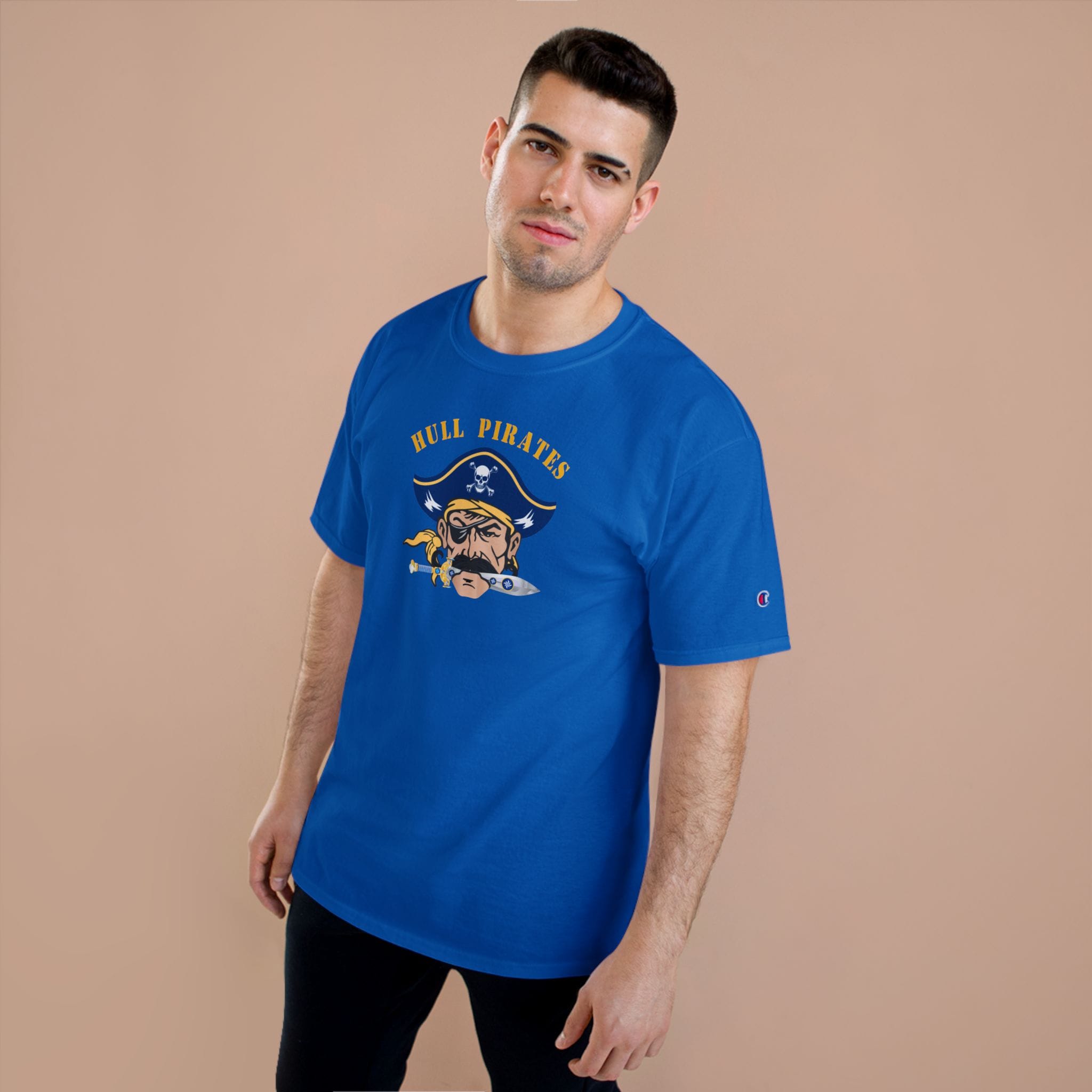 Hull Pirates – Champion Adult Cotton T‑Shirt, Optional Name/Number Personalization