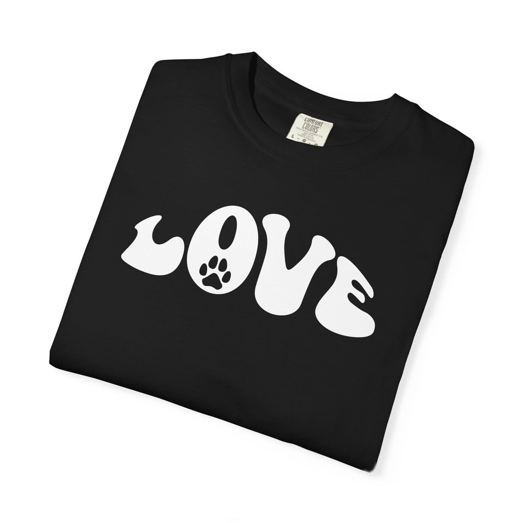 LOVE Paw Print - Garment Dyed Cotton T-Shirt