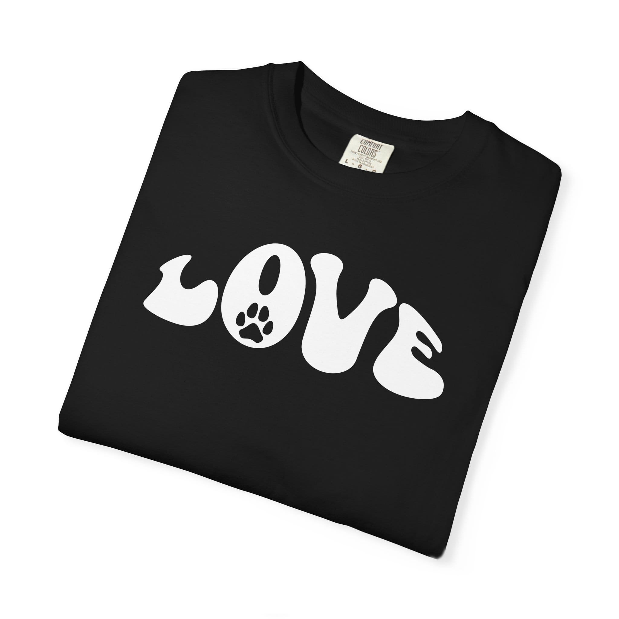 LOVE Paw Print - Garment Dyed Cotton T-Shirt