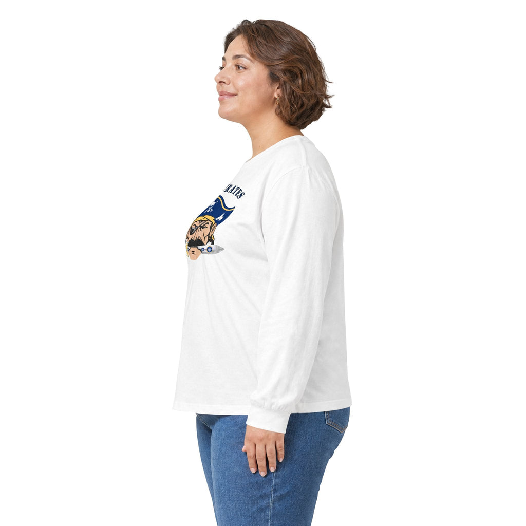 Hull Pirates - Adult Cotton Long Sleeve T-Shirt, Optional Name/Number Personalization