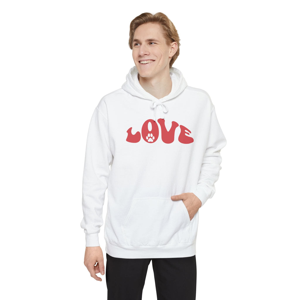 Love Paw Print — Garment Dyed Hoodie