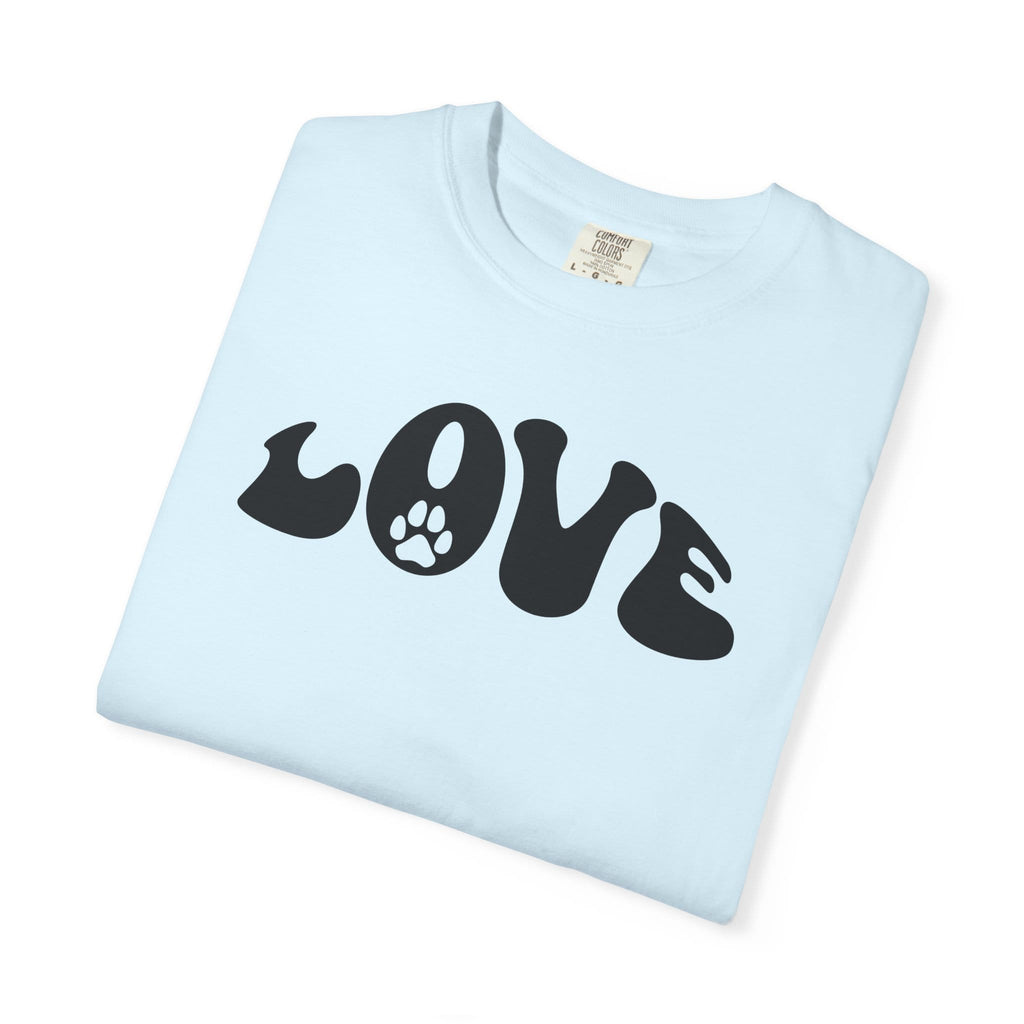 LOVE Paw Print - Garment Dyed Cotton T-Shirt