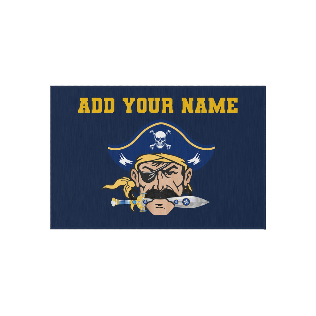 Hull Pirates- Personalized Pirate Outdoor Rug — Custom Name Nautical Doormat for Patio & Entry