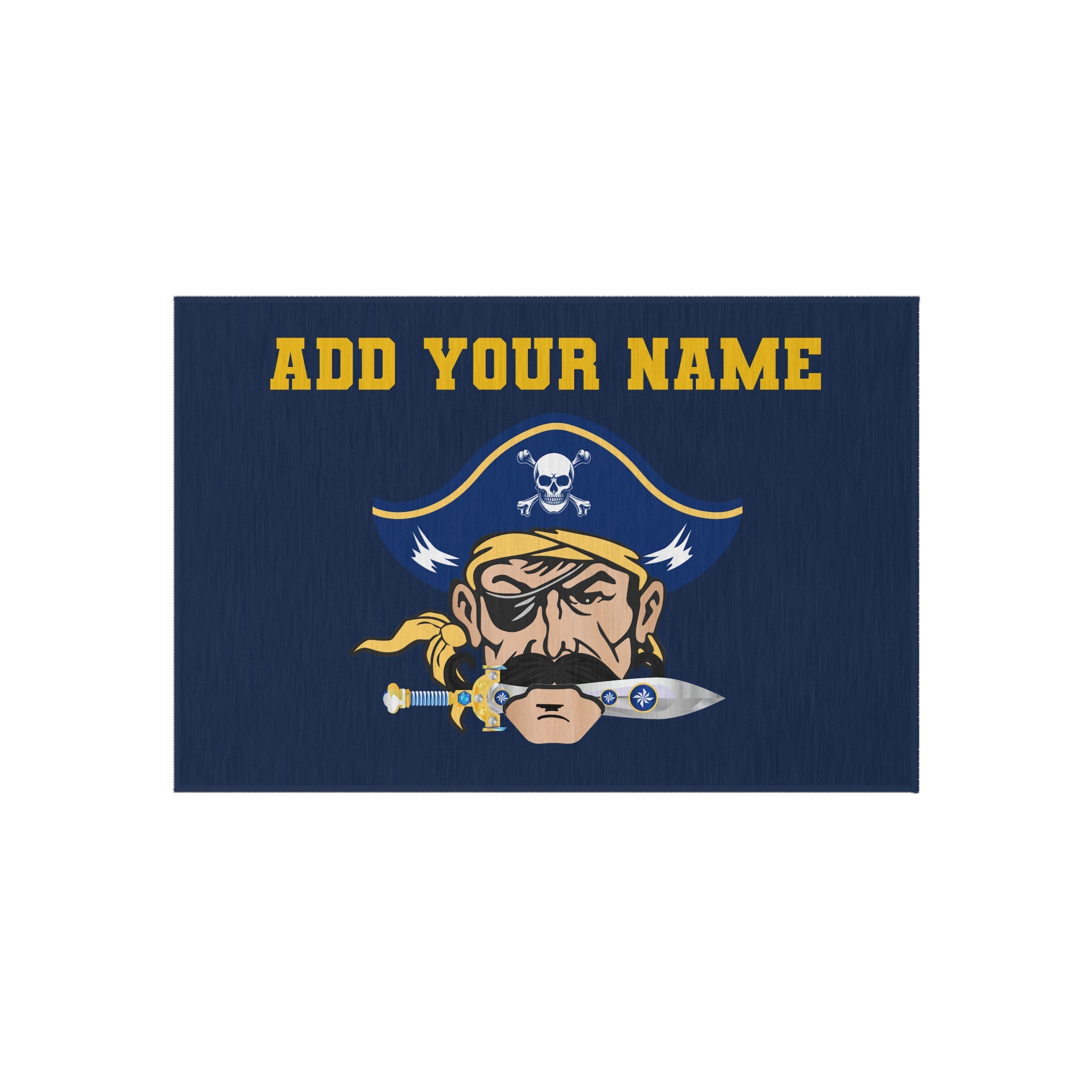 Hull Pirates- Personalized Pirate Outdoor Rug — Custom Name Nautical Doormat for Patio & Entry