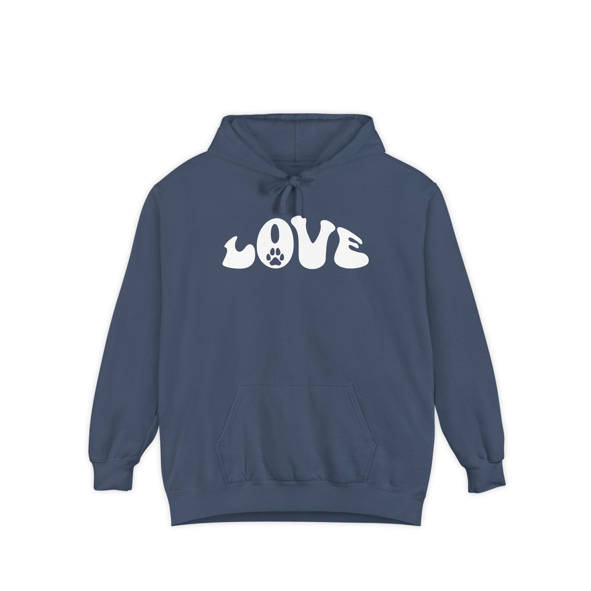 Love Paw Print — Garment Dyed Hoodie