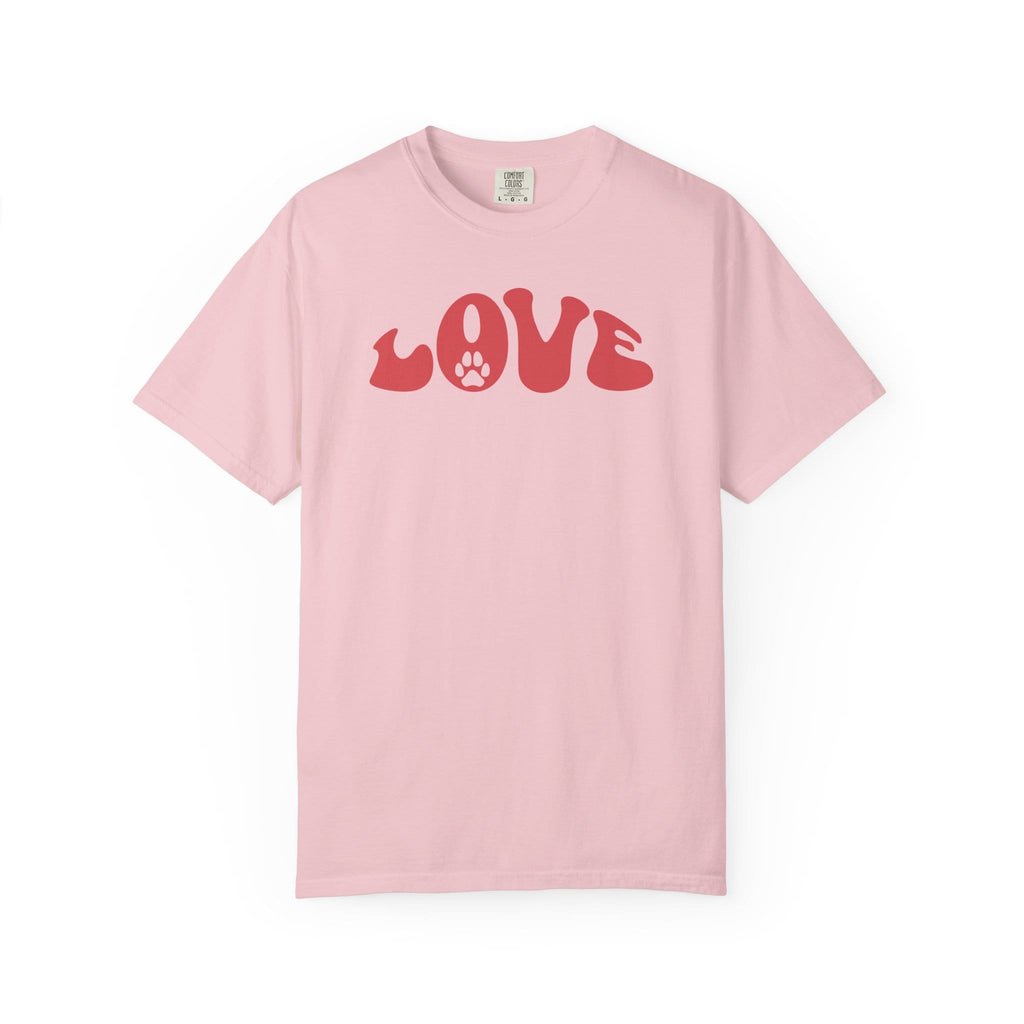 LOVE Paw Print - Garment Dyed Cotton T-Shirt