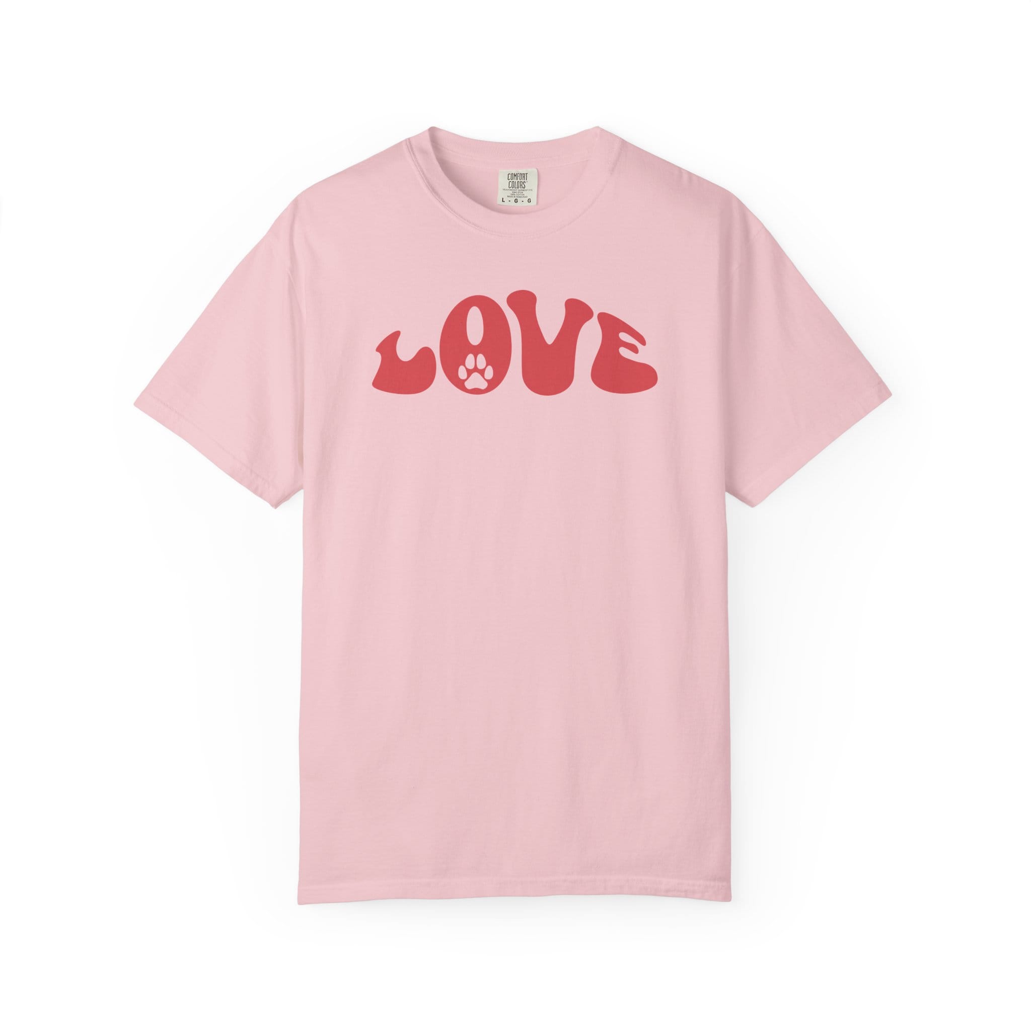 LOVE Paw Print - Garment Dyed Cotton T-Shirt