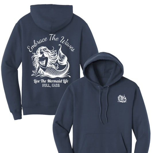 Embrace The Waves – Live The Mermaid Life  – Adult Fleece Hoodie - Hull, MA